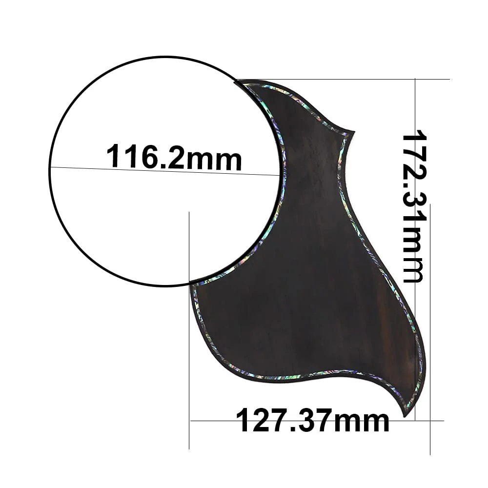 Soild Rosewood Pickguard with Abalone Inlay Line for Acoustic Guitar - Image 4
