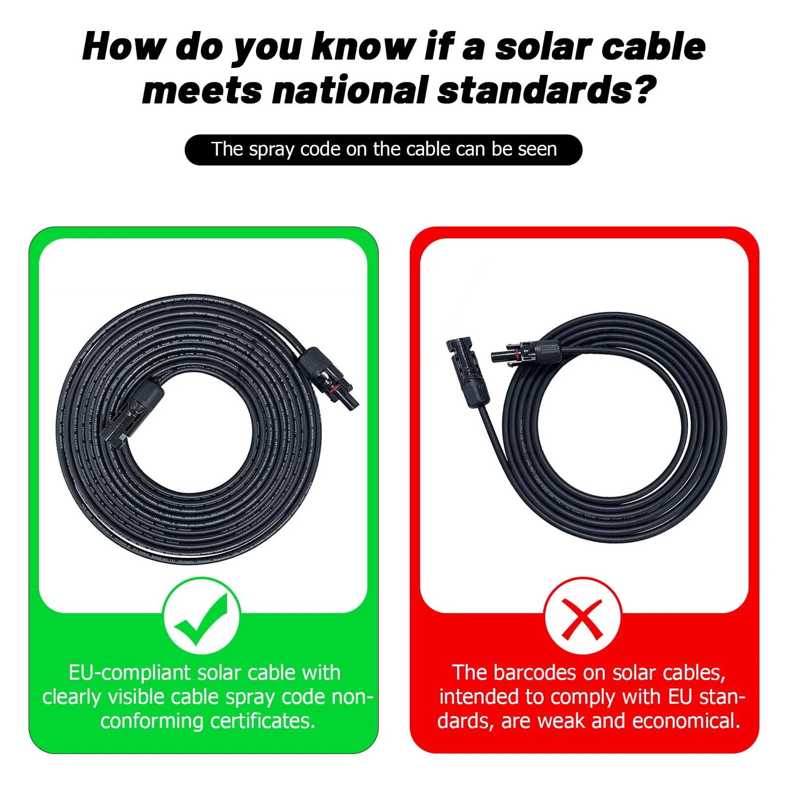 Solar Cable 4 mm² / Extension 5 m - UV-Resistant, TUV, VDE Certified, with Solar Plugs, for Photovoltaic Systems (Red/Black) (4 mm²5 M) 4 mm²/5m - Image 4