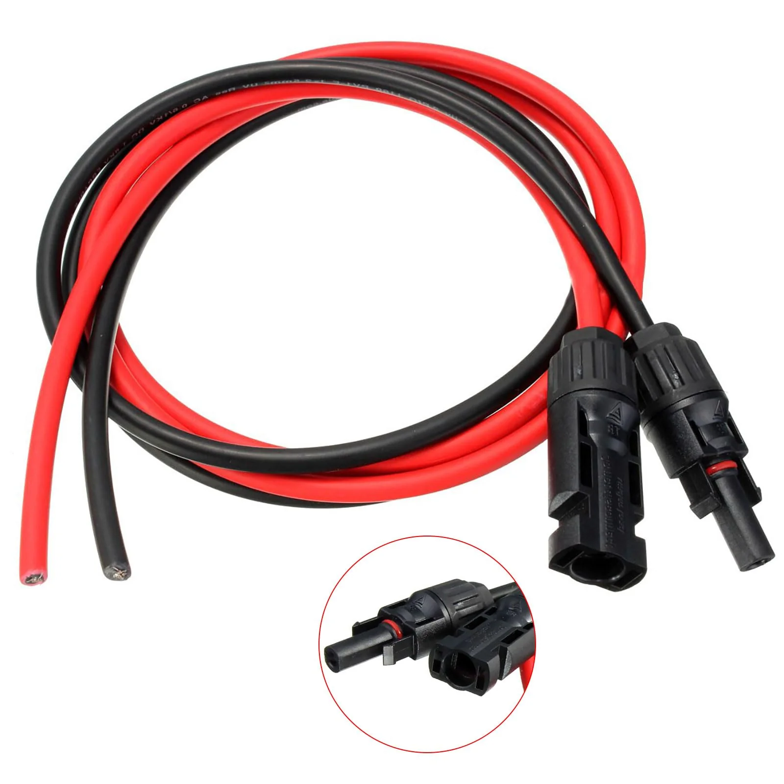 Solar Cable 4 mm² / Extension 5 m - UV-Resistant, TUV, VDE Certified, with Solar Plugs, for Photovoltaic Systems (Red/Black) (4 mm²5 M) 4 mm²/5m - Image 6