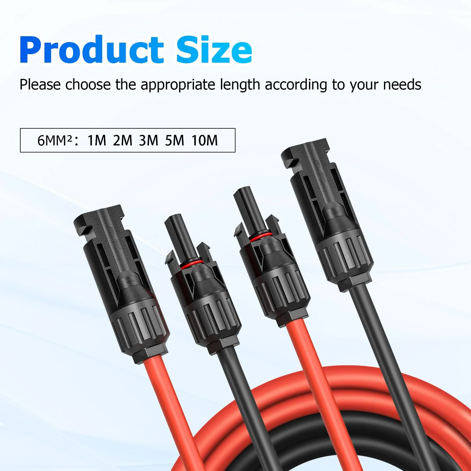 Solar Cable Extension, 6 mm² 1/2/3/5/10 m Solar Cable Extension, Connection Cable, Solar Plug, IP67 Waterproof Plug (6 mm²/2 m) 6 mm²/2 m - Image 5