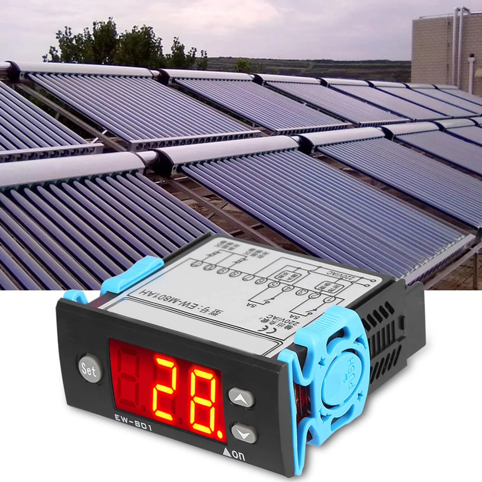 Solar Heating Controller, Solar Thermostat Switch, Differential Temperature Controller for Solar Hot Water - Image 4