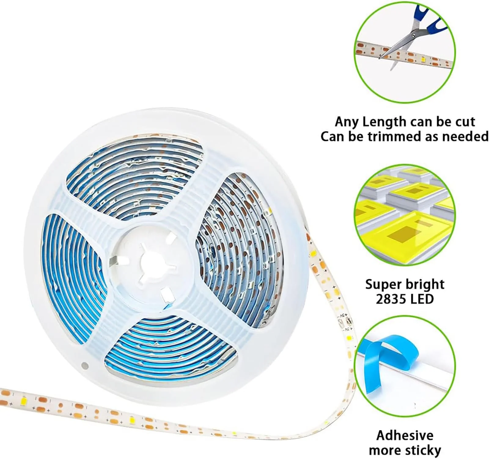 Solar LED Strip Lights Outdoor Waterproof 19.6FT 180 LED Solar Powered Rope Light Cuttable 8 Modes for Outside, Garden, Patio, Deck, Fence, Pathway, Stair, Poolside, 6000K White 2 Pack White19.7ft - Image 5