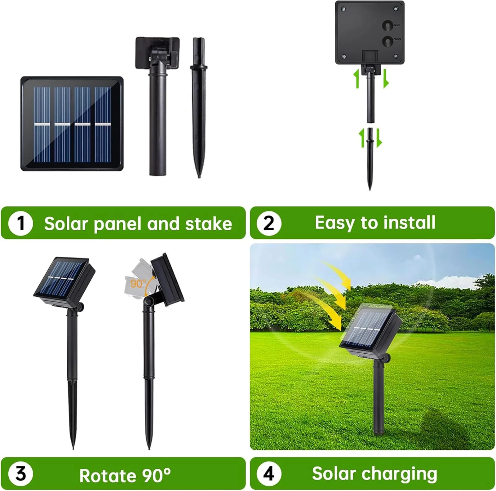 Solar LED Strip Lights Outdoor Waterproof 19.6FT 180 LED Solar Powered Rope Light Cuttable 8 Modes for Outside, Garden, Patio, Deck, Fence, Pathway, Stair, Poolside, 6000K White 2 Pack White19.7ft - Image 8