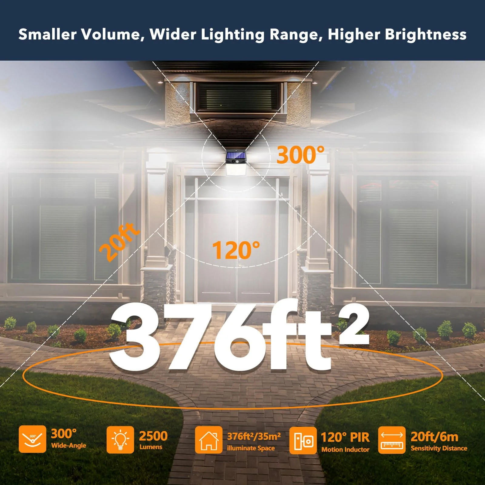 Solar Lights Outdoor Motion Sensor - Solar Motion Detector Lamps for Outside, 238 LED with 300° Angle Illumination and 3 Lighting Modes, IP65 Waterproof Solar-Powered for Garden, Patio, Yard [4 Pack] [4 Pack] - Image 3