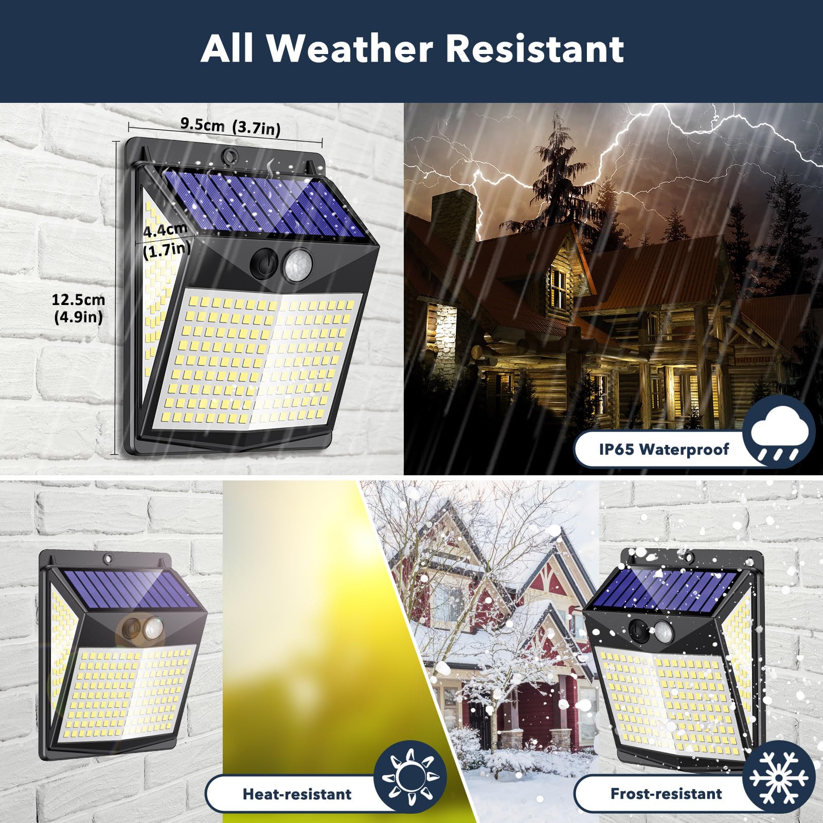 Solar Lights Outdoor Motion Sensor - Solar Motion Detector Lamps for Outside, 238 LED with 300° Angle Illumination and 3 Lighting Modes, IP65 Waterproof Solar-Powered for Garden, Patio, Yard [4 Pack] [4 Pack] - Image 7