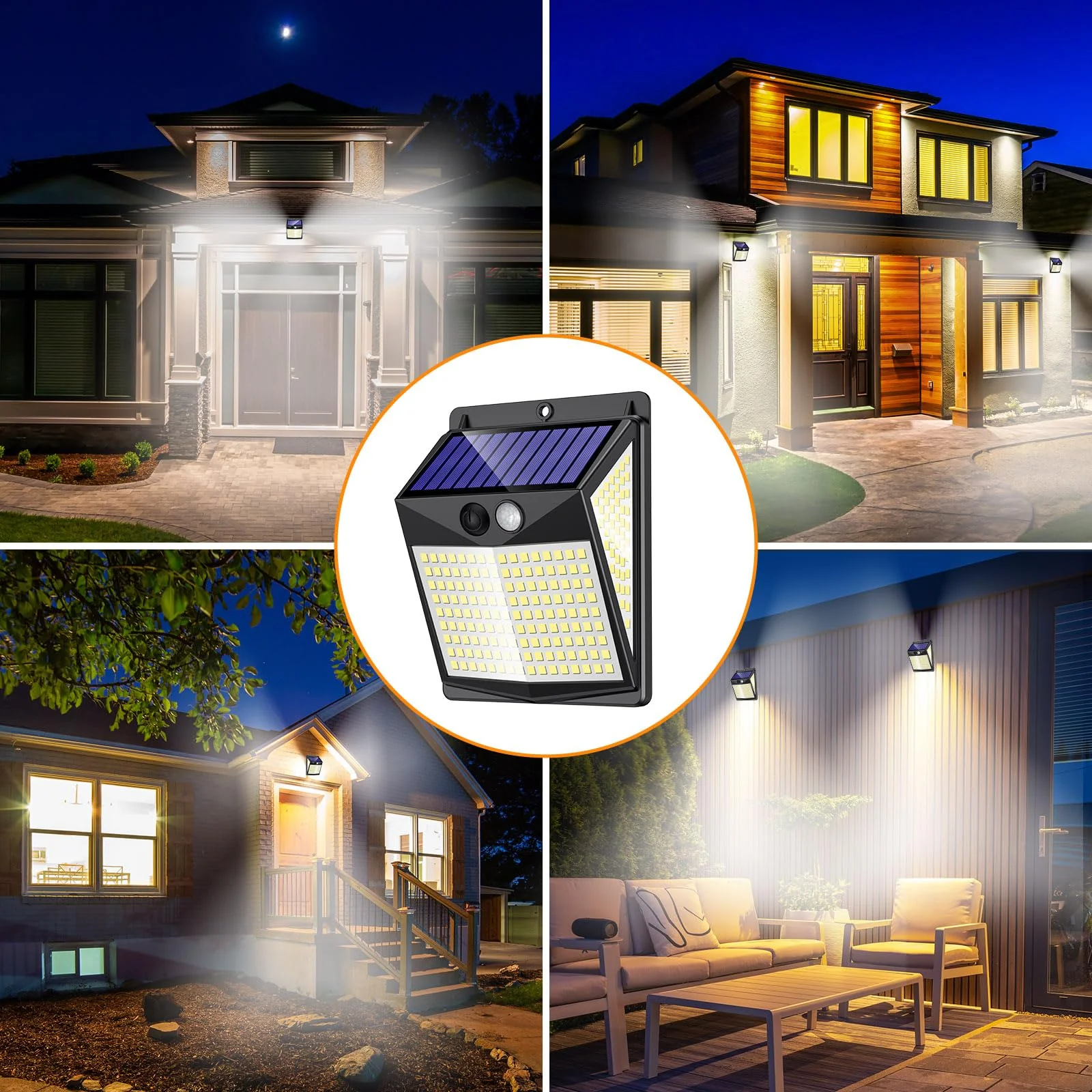 Solar Lights Outdoor Motion Sensor - Solar Motion Detector Lamps for Outside, 238 LED with 300° Angle Illumination and 3 Lighting Modes, IP65 Waterproof Solar-Powered for Garden, Patio, Yard [4 Pack] [4 Pack] - Image 9