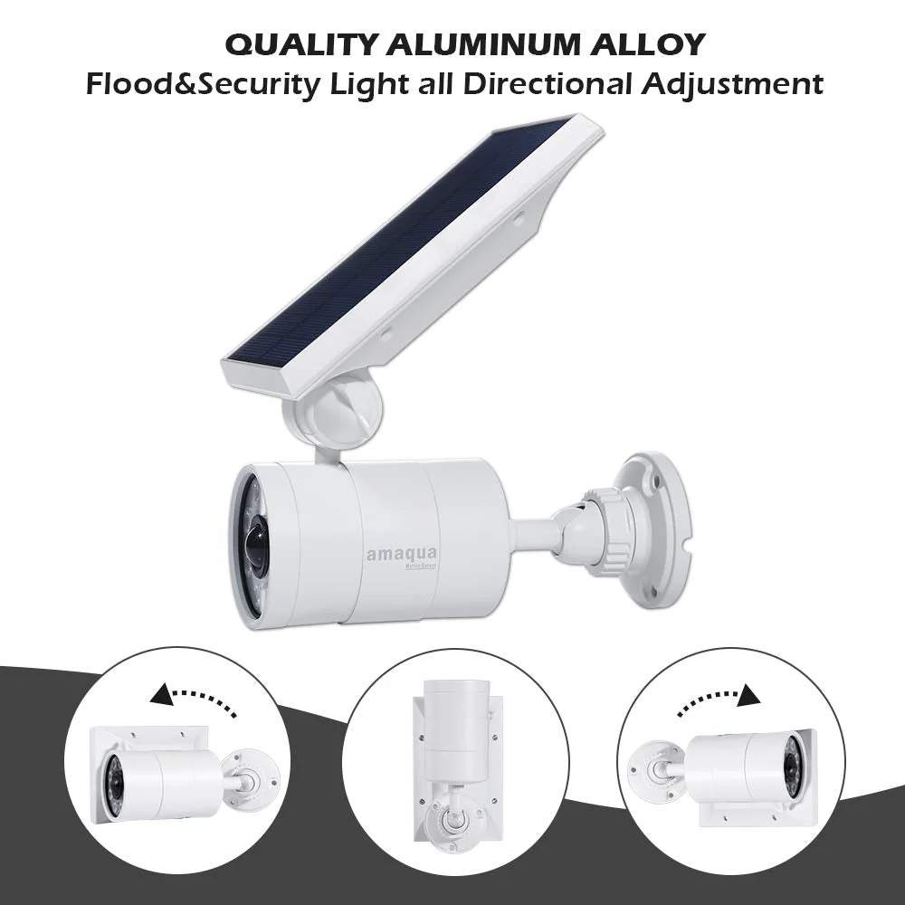 Solar Motion Sensor Lights Outdoor 9-Watt(110W Equ.) 1400-Lumen Aluminum Solar Motion Spotlights Flood Security for Outside Garden Driveway Garage Home, 2-Year 100% FREE Warranty Guarantee(White) White - Image 2