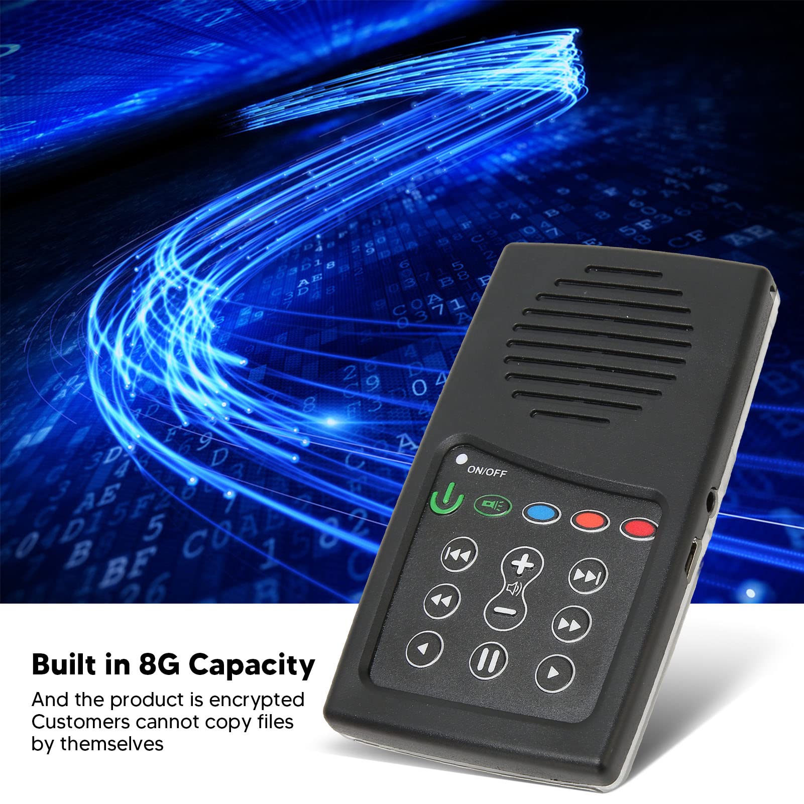 Solar Powered Bible Reader, Portable Electronic Bible Audio Player Built in 8G Capacity for Seniors and The Blind. 350mAh (English KJV with French with Aramaic) English KJV with French with Aramaic - Image 5