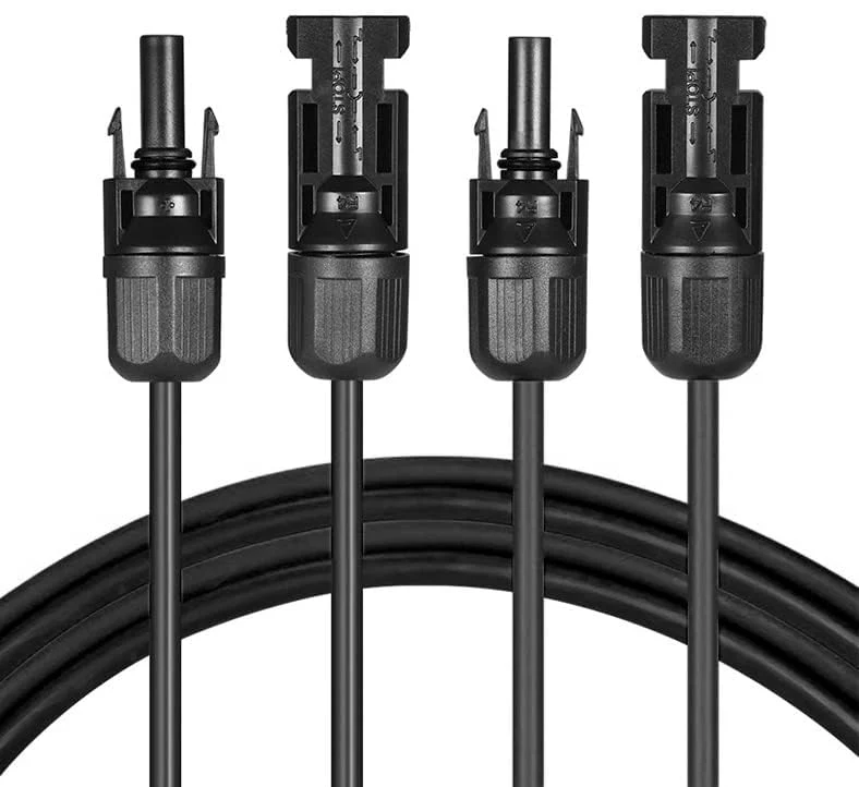 SOLARTRONICS Extension Cable 4 mm² H1Z2Z2-K Solar Cable Balcony Power Station Connection Cable Black with Plug on Both Sides for Solar Panels PV GAK. Made in Germany (2 x 5 m) 5m - 4mm² - Image 2
