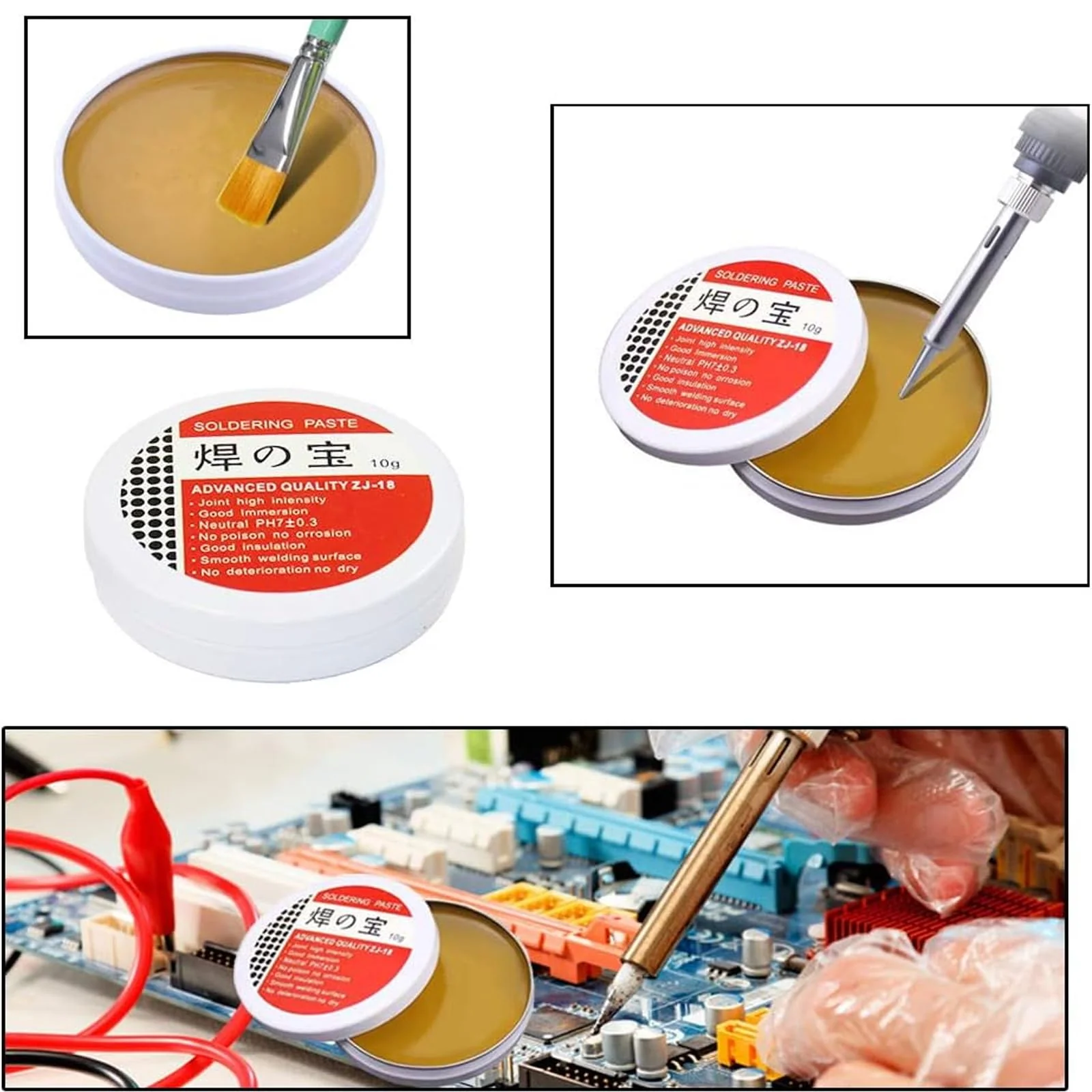 Solder 0.8 mm with 10 g Solder Paste, Solder Lead Free with Rosin Core, Solder with Flux 20 g, Solder Wire for Repair and DIY of Electronic Electric Soldering Components - Image 2