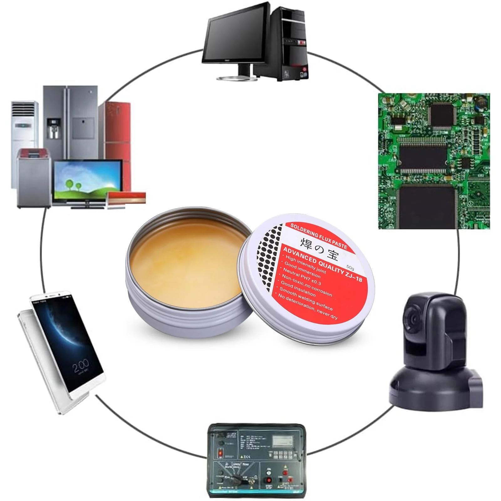 Solder 0.8 mm with 10 g Solder Paste, Solder Lead Free with Rosin Core, Solder with Flux 20 g, Solder Wire for Repair and DIY of Electronic Electric Soldering Components - Image 3