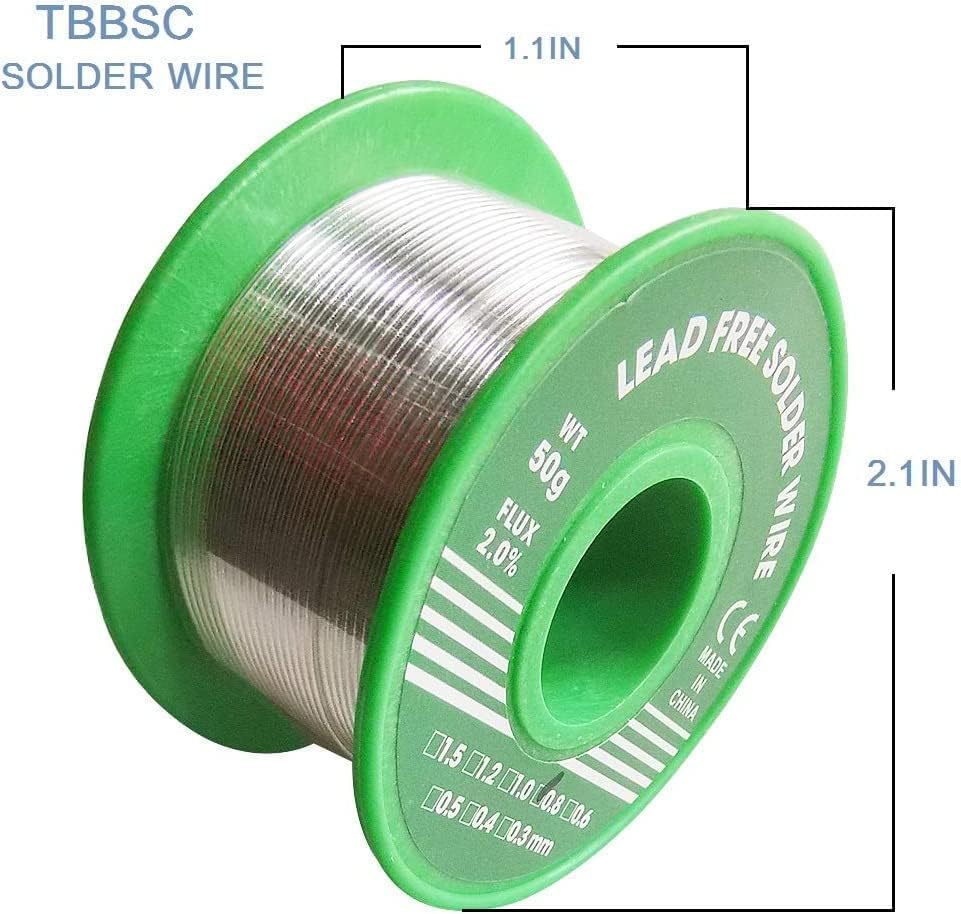Solder 0.8 mm with 10 g Solder Paste, Solder Lead Free with Rosin Core, Solder with Flux 20 g, Solder Wire for Repair and DIY of Electronic Electric Soldering Components - Image 5
