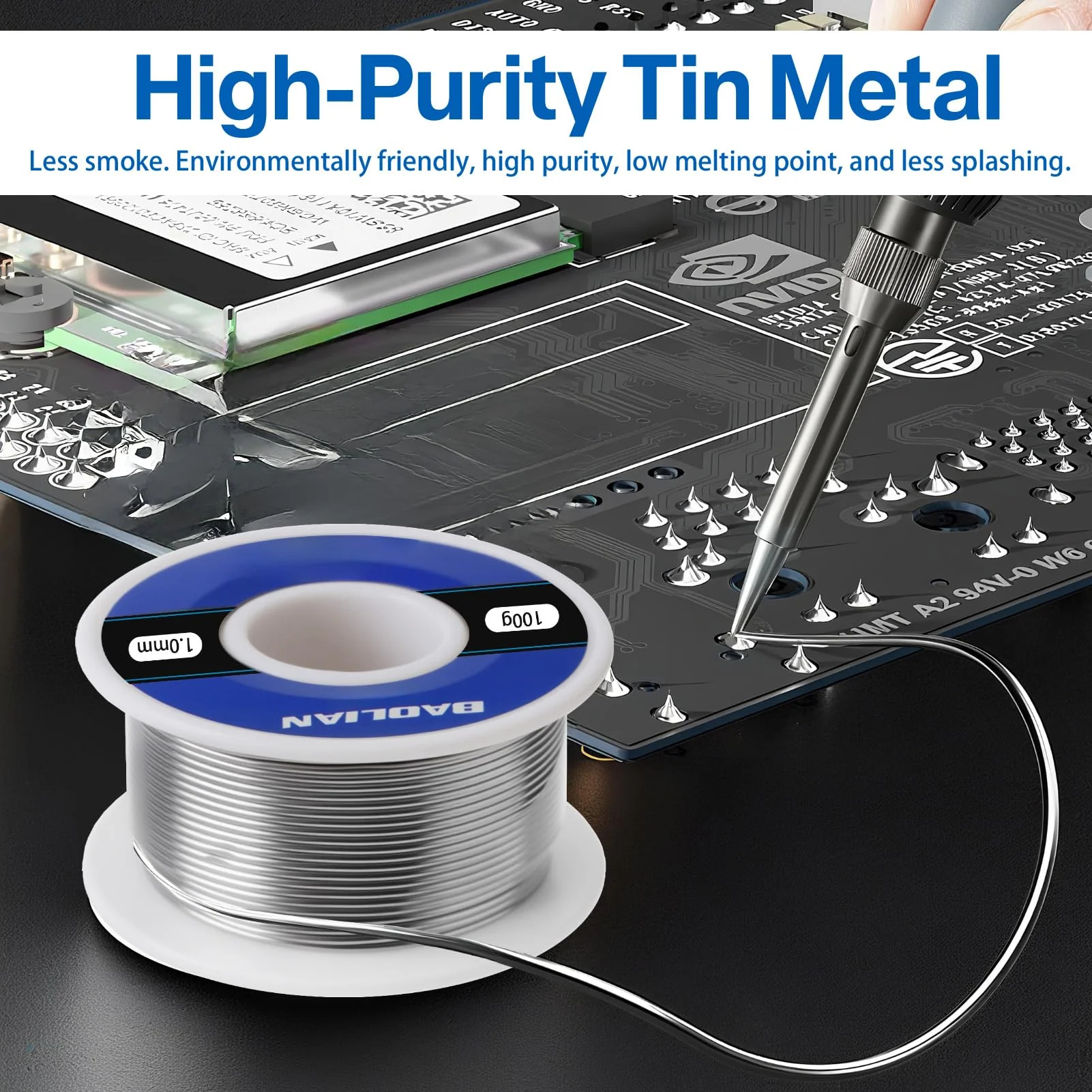 Solder with Flux, Solder Wire 1 mm 100 g, Low Melting Point, Tin Content, Professional Soldering Wire for Soldering Repair Electronic Circuit Components and DIY Creation - Image 6