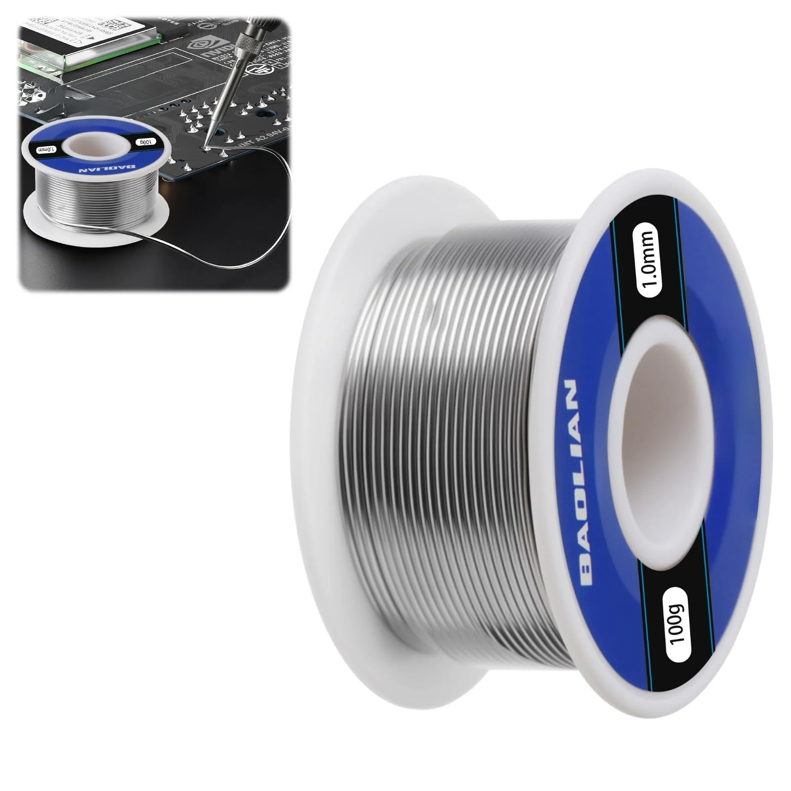 Solder with Flux, Solder Wire 1 mm 100 g, Low Melting Point, Tin Content, Professional Soldering Wire for Soldering Repair Electronic Circuit Components and DIY Creation - Image 7