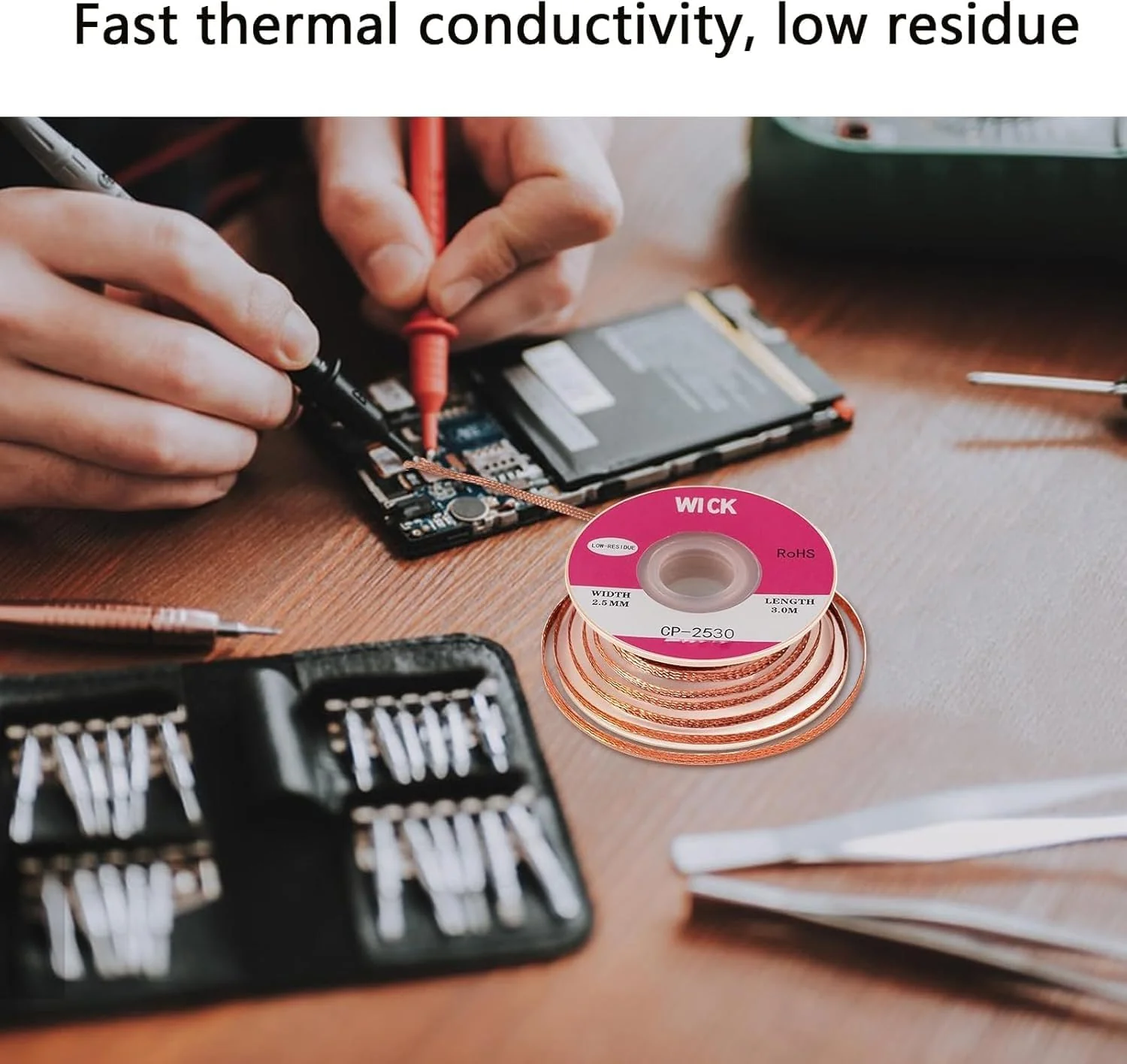 Soldering Core and Flux Paste for Electronic Repair No-Clean Flux (20g) Desoldering Kit Solder Core and Flux Paste - Image 4