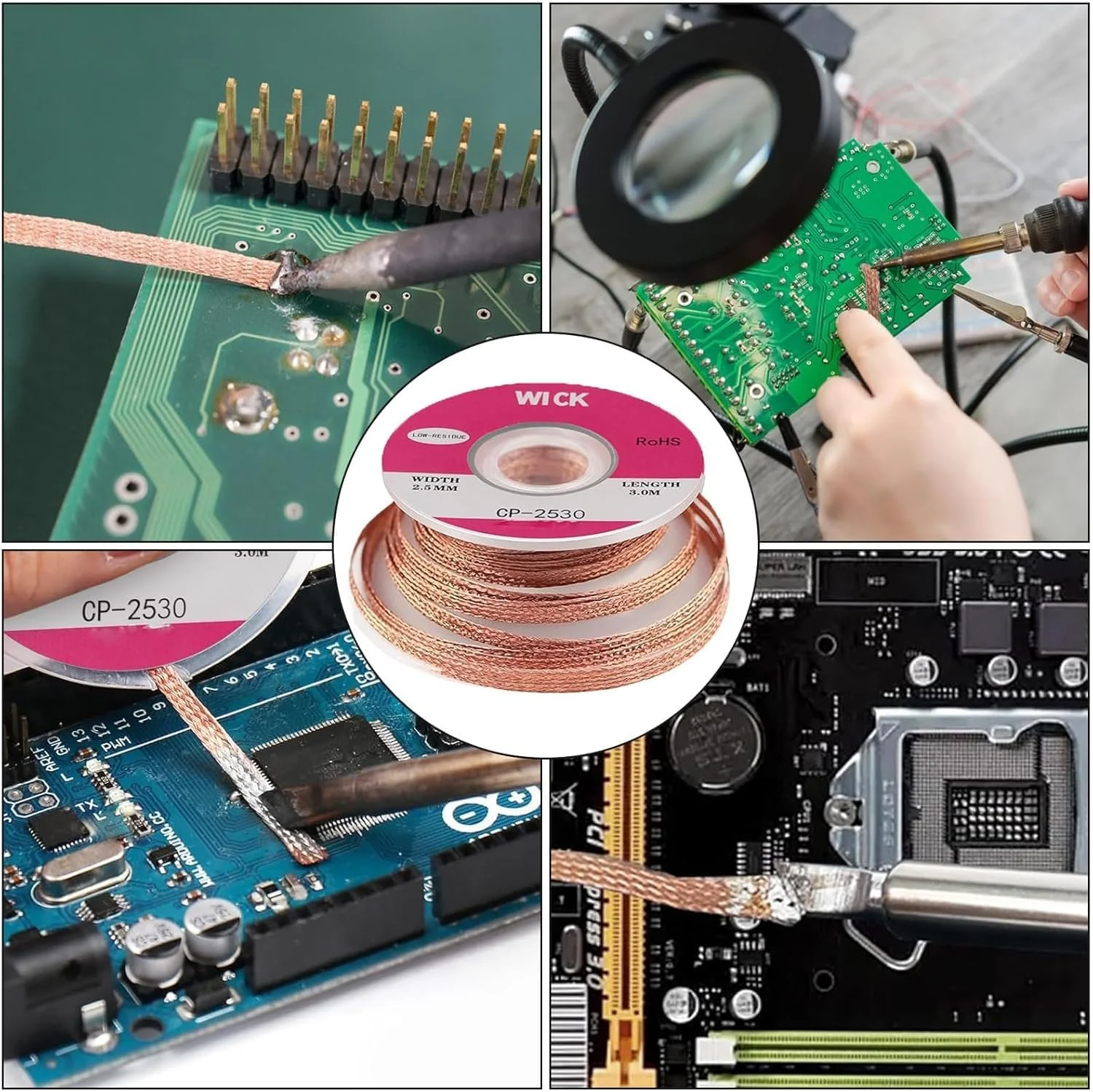 Soldering Core and Flux Paste for Electronic Repair No-Clean Flux (20g) Desoldering Kit Solder Core and Flux Paste - Image 5