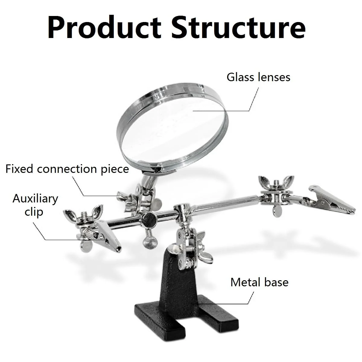 Soldering Holder with Magnifying Glass, Soldering PCB Holder Tool, Third Hand Soldering, Third Hand Soldering Station with Magnifying Glass, Electronic Repair Tool, Model Making Accessories, Soldering - Image 3