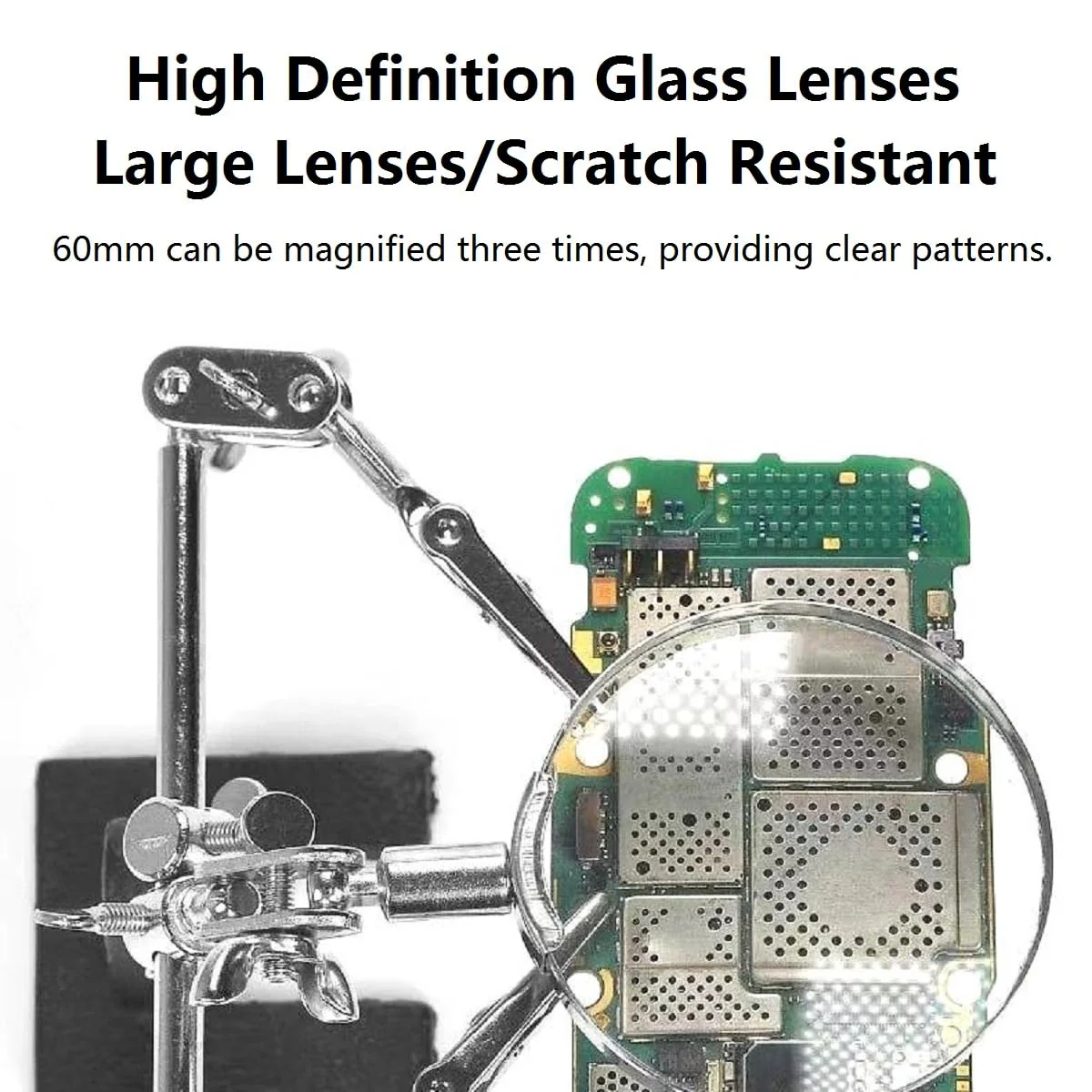 Soldering Holder with Magnifying Glass, Soldering PCB Holder Tool, Third Hand Soldering, Third Hand Soldering Station with Magnifying Glass, Electronic Repair Tool, Model Making Accessories, Soldering - Image 5