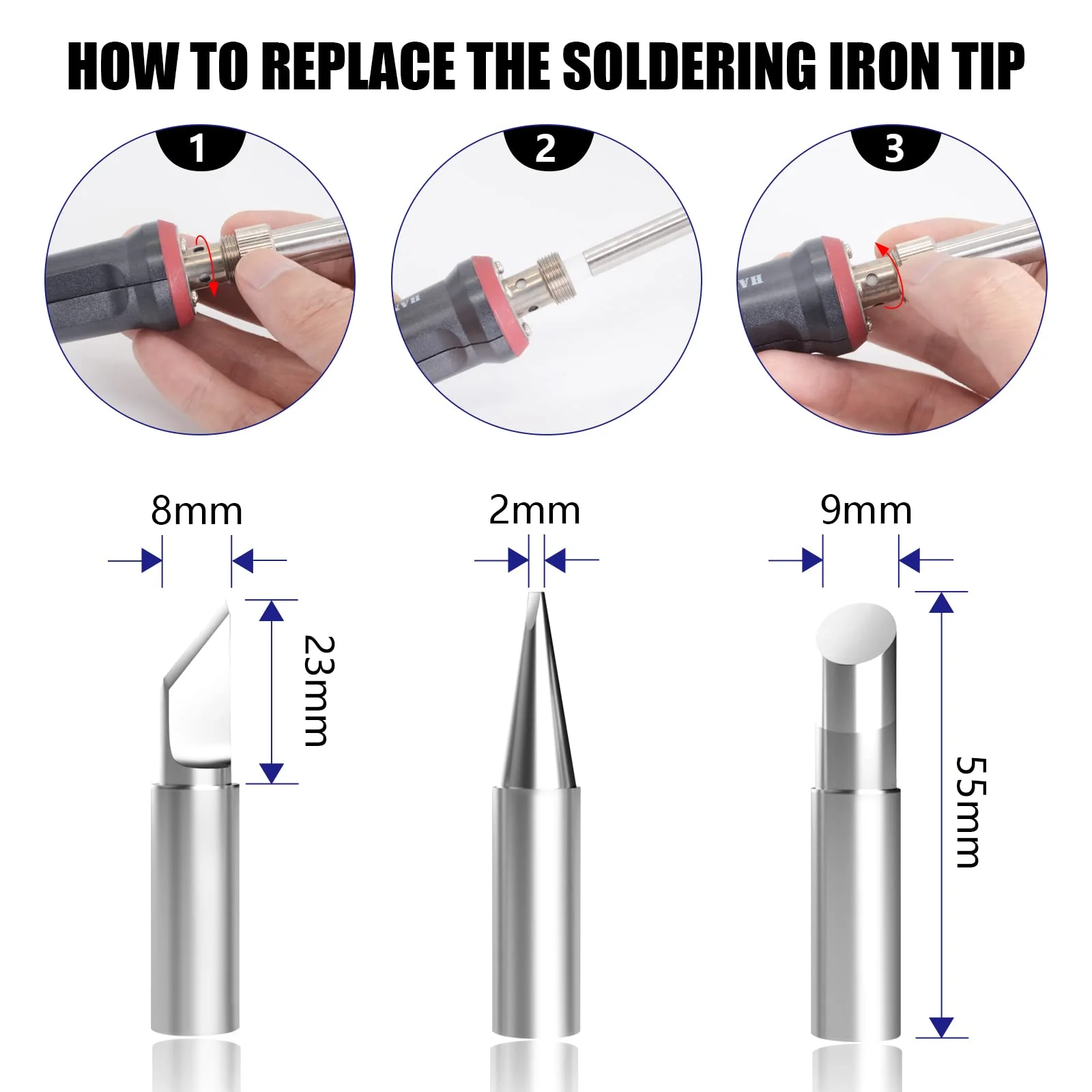 Soldering Iron Set 200 W 220 V, Soldering Iron with LED Display, 6 in 1 Soldering Set with Temperature Adjustable 180-480 °C, 3 Soldering Tips, Soldering Iron Stand, Soldering Iron for Soldering Large 927-200w-new - Image 7