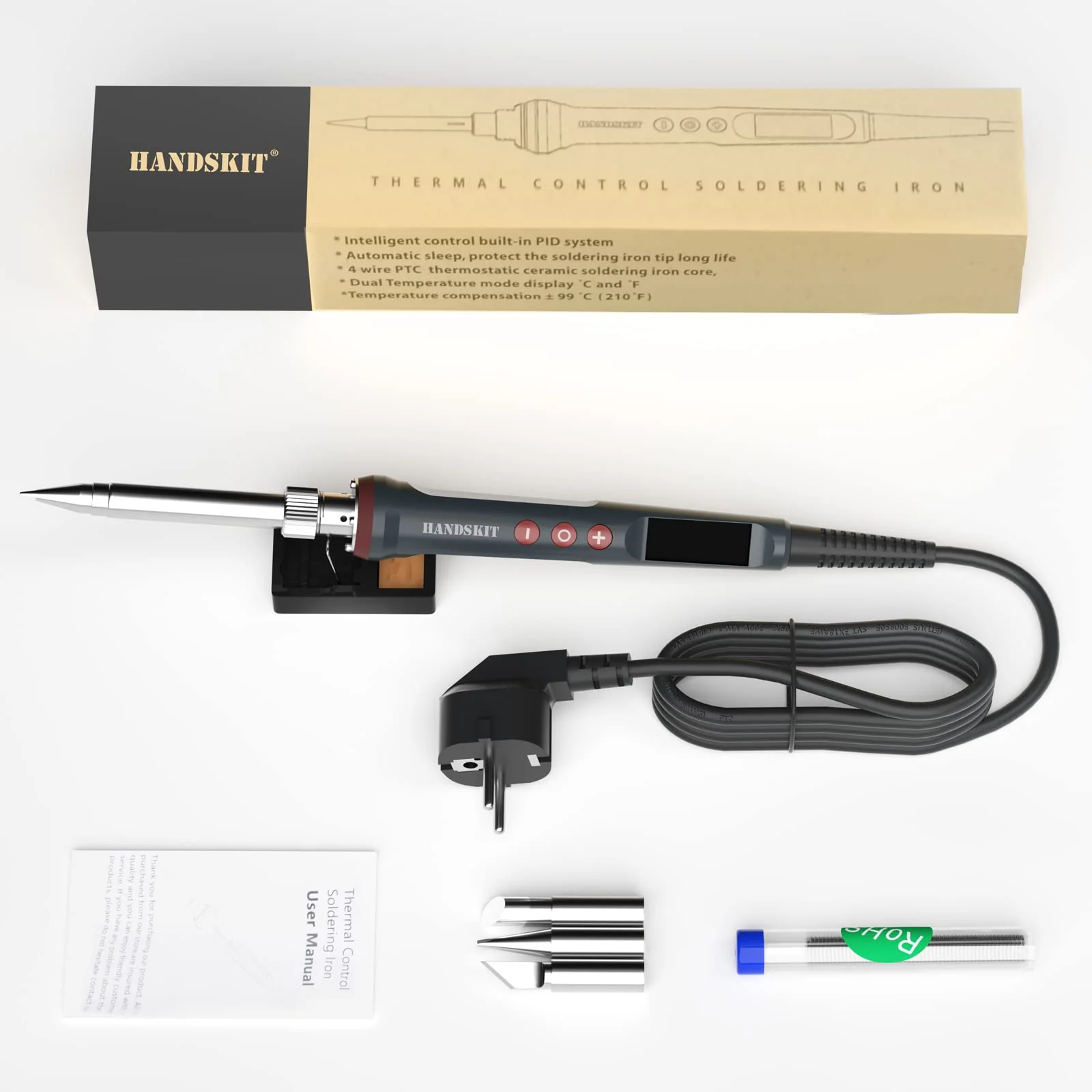 Soldering Iron Set 200 W 220 V, Soldering Iron with LED Display, 6 in 1 Soldering Set with Temperature Adjustable 180-480 °C, 3 Soldering Tips, Soldering Iron Stand, Soldering Iron for Soldering Large 927-200w-new - Image 9
