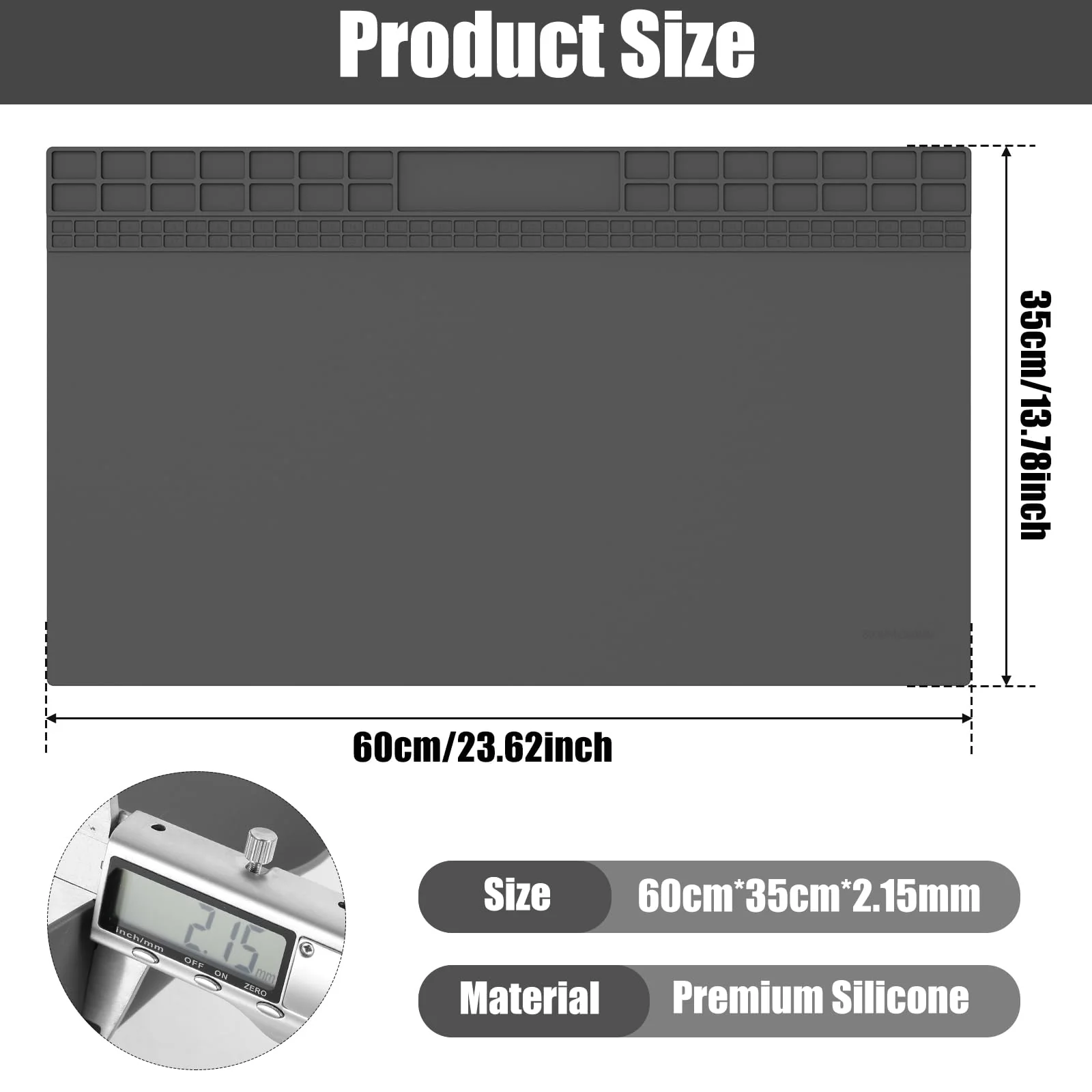 Soldering Mat Antistatic Repair Mat Extra Large 60 x 35 cm Heat Resistant Soldering Mat Silicone Work Mat 500°C Workbench Mat for a Variety of Electronic Repair Assembly Work - Image 3