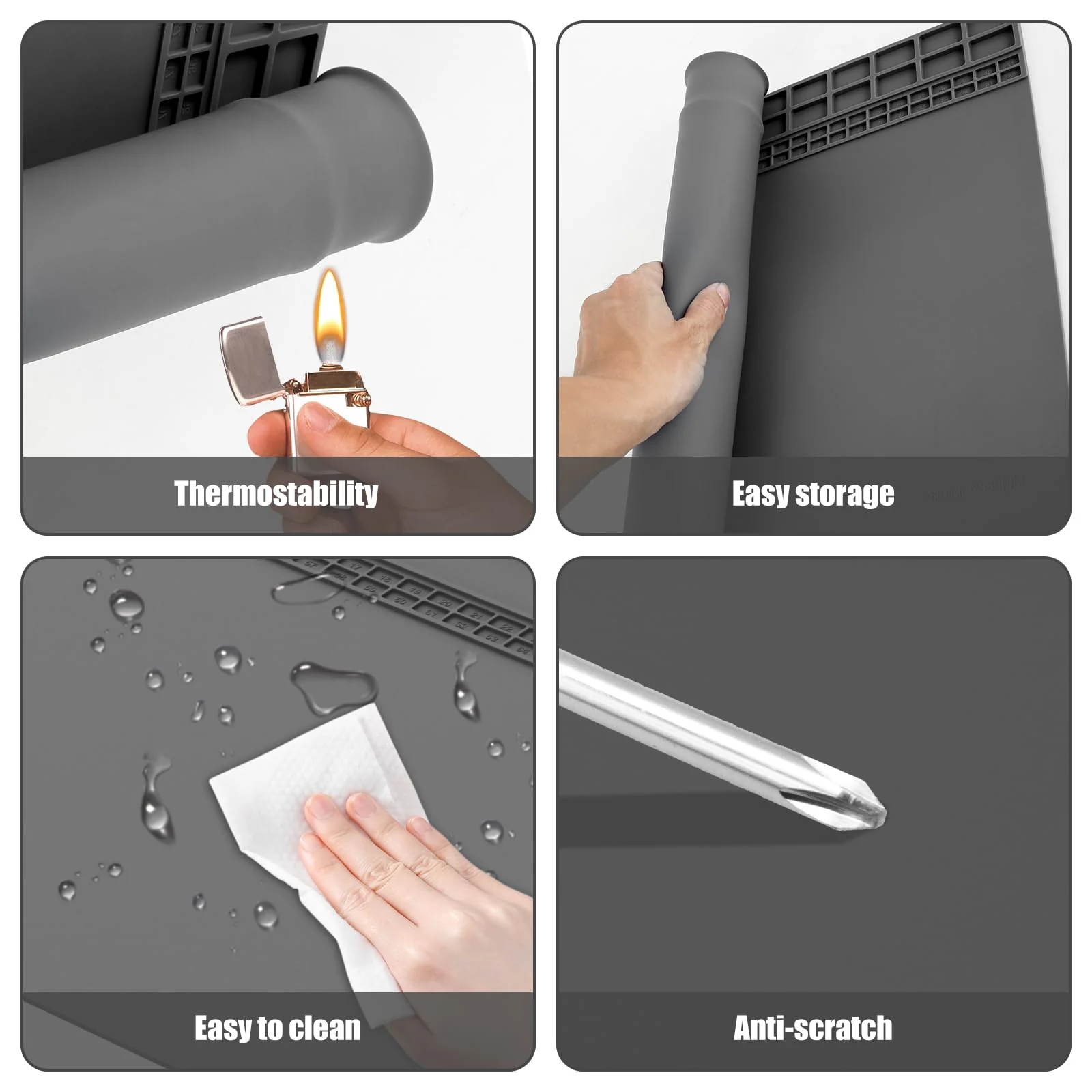 Soldering Mat Antistatic Repair Mat Extra Large 60 x 35 cm Heat Resistant Soldering Mat Silicone Work Mat 500°C Workbench Mat for a Variety of Electronic Repair Assembly Work - Image 4