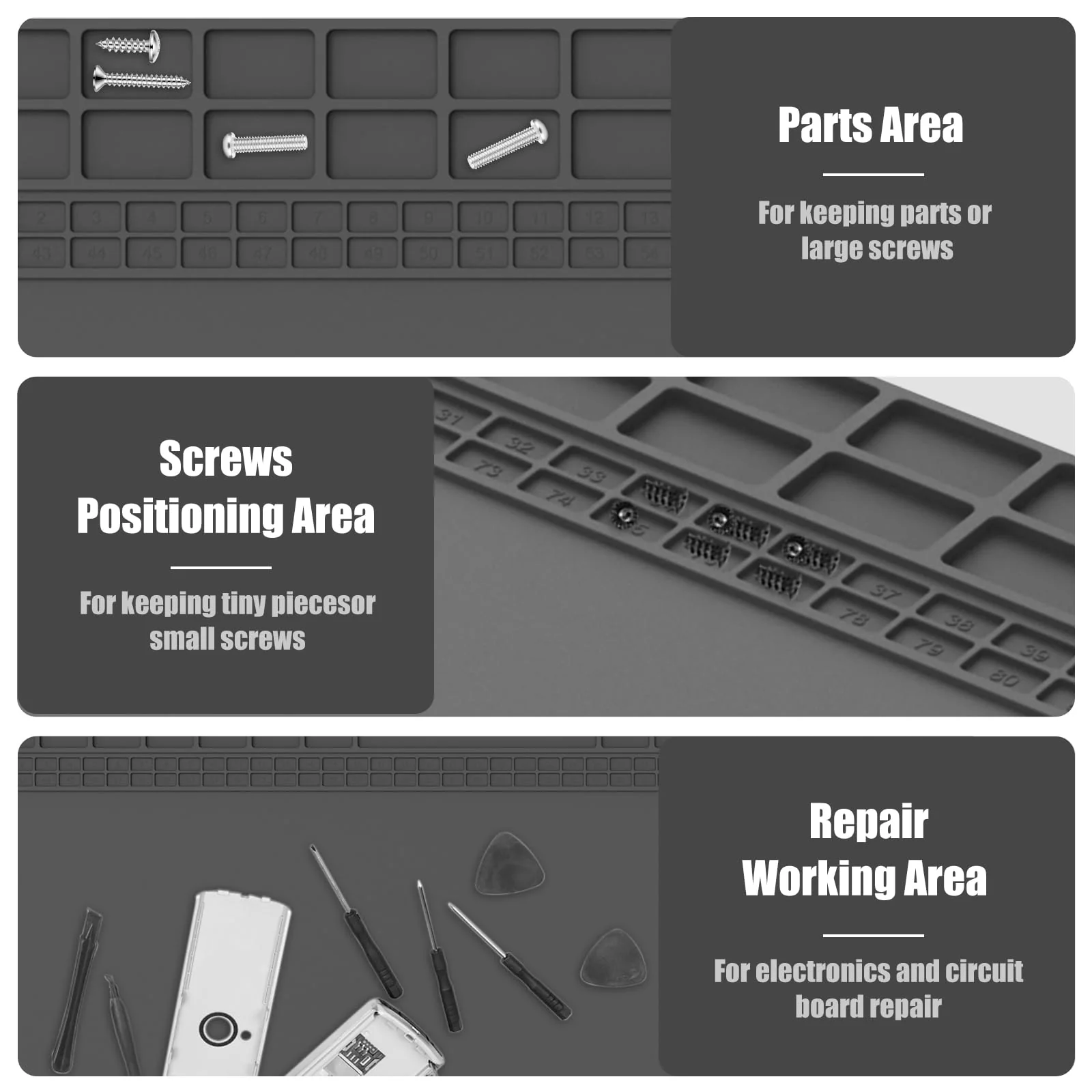 Soldering Mat Antistatic Repair Mat Extra Large 60 x 35 cm Heat Resistant Soldering Mat Silicone Work Mat 500°C Workbench Mat for a Variety of Electronic Repair Assembly Work - Image 5