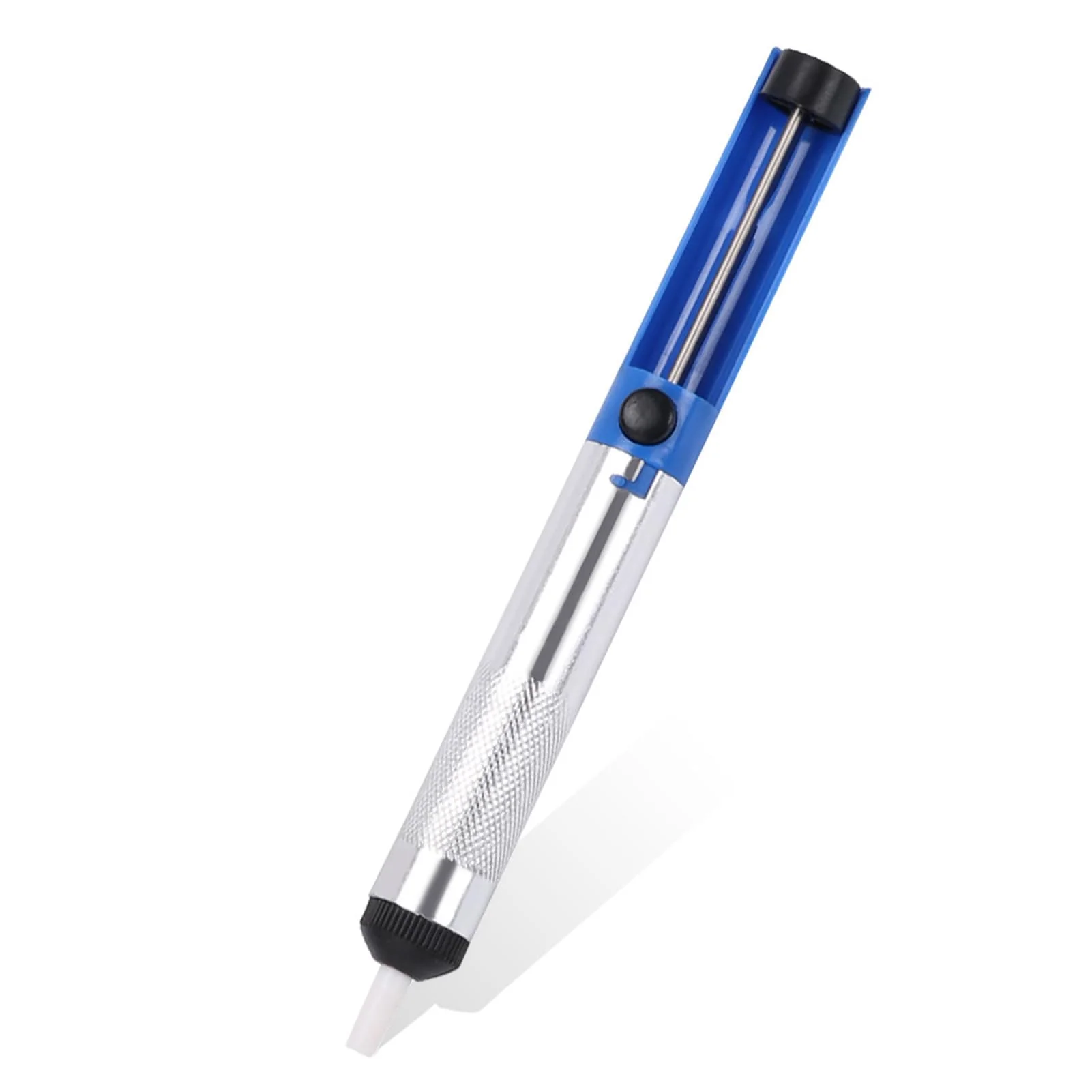 Soldering Pump, Desoldering Pump Set, Desoldering Suction Pump, Desoldering Valve Pump Made of Aluminium Alloy, High Temperature Resistant Silicone Nozzle for and Soldering Suction (Colour: 19 x 1.96 Blue - Image 3