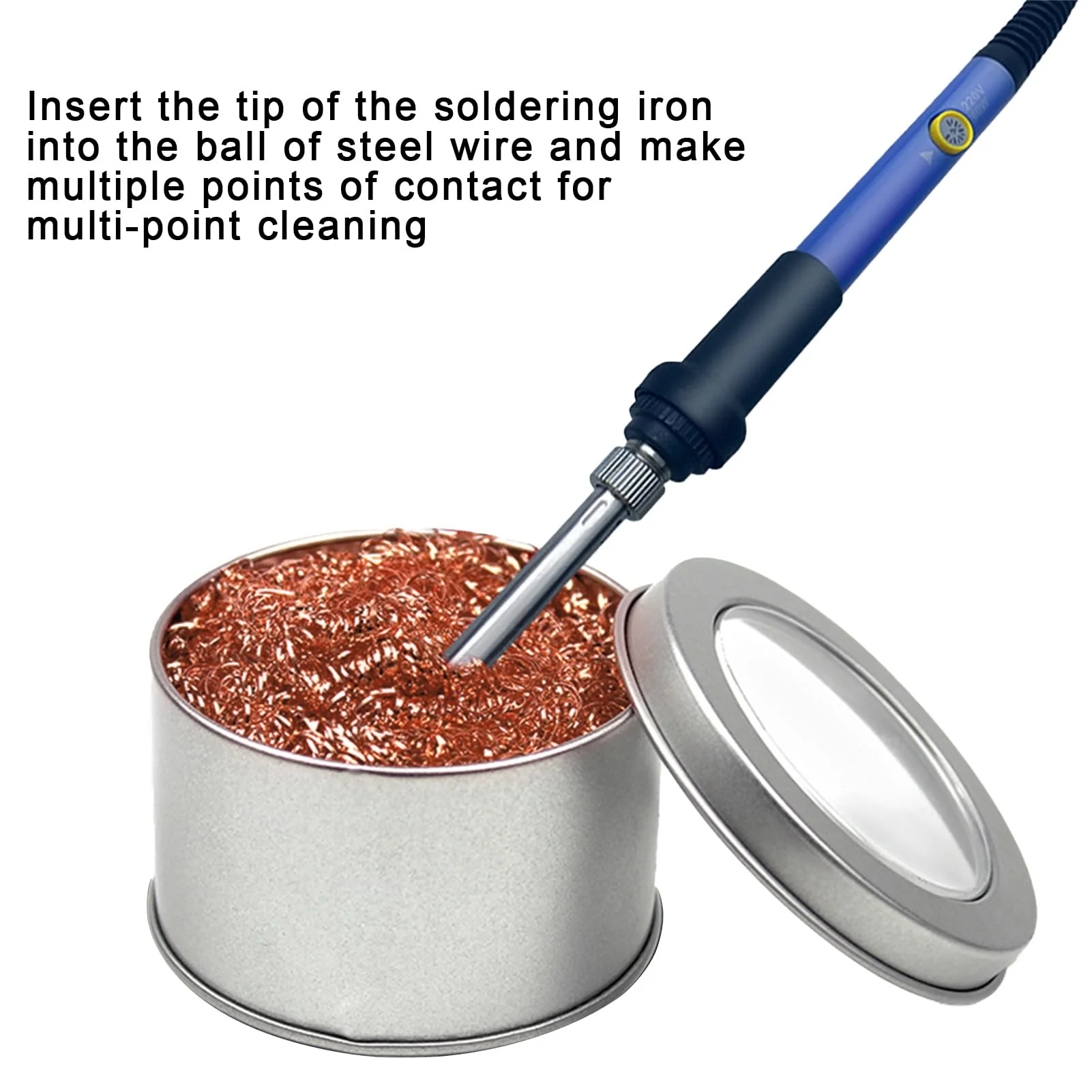 Soldering Tip Cleaner 1 Piece, Soldering Tip Cleaning Wire, Soldering Accessories, Soldering Iron Cleaner, Brass Tip Cleaner, with Stainless Steel Holder, for Cleaning Soldering Iron Tips - Image 5