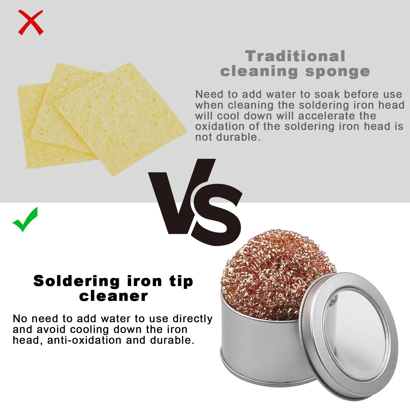 Soldering Tip Cleaner 1 Piece, Soldering Tip Cleaning Wire, Soldering Accessories, Soldering Iron Cleaner, Brass Tip Cleaner, with Stainless Steel Holder, for Cleaning Soldering Iron Tips - Image 6