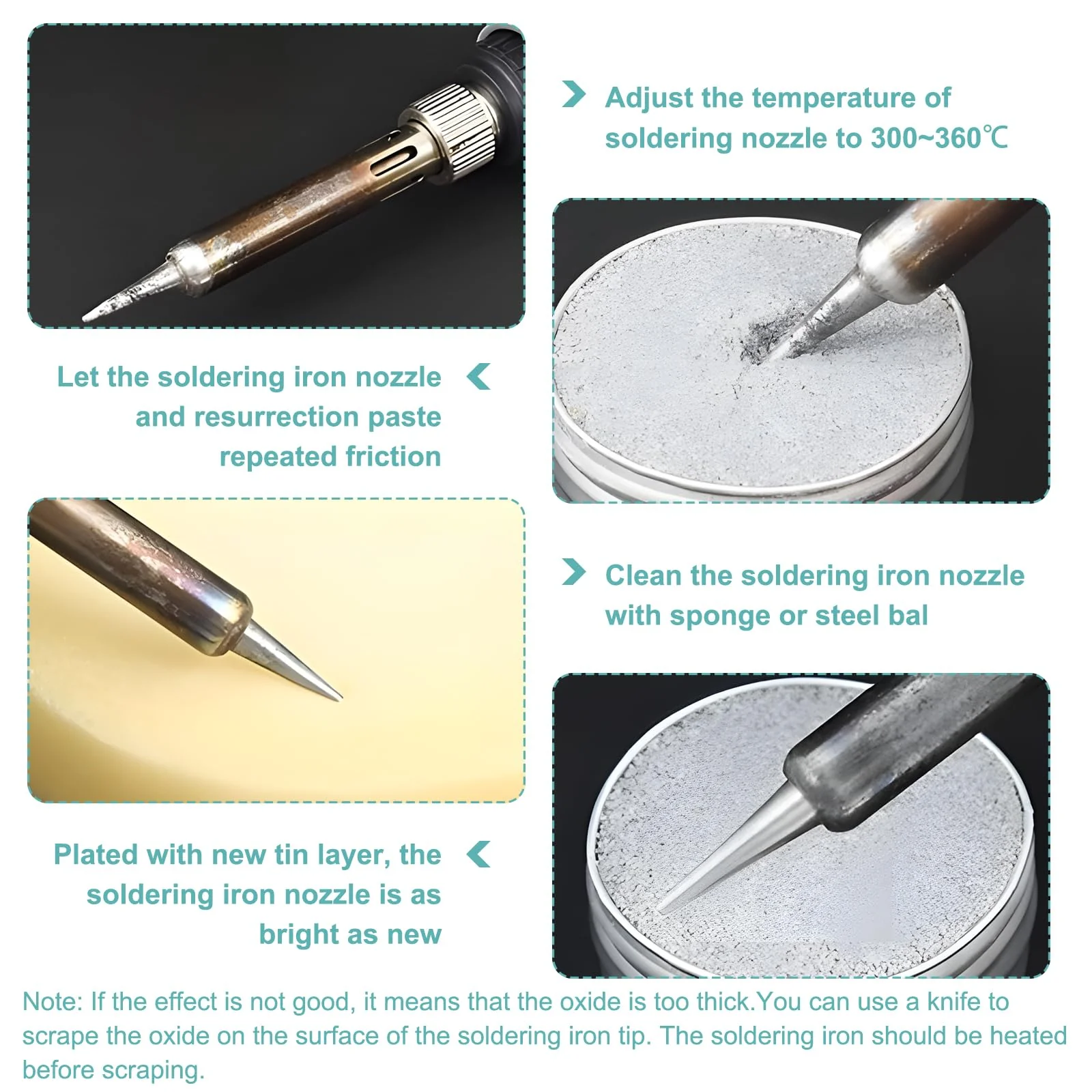 Soldering Tip Cleaner, Soldering Tips, Reactivator, Oxidised Soldering Accessories, Cleaning Tips, Soldering Iron Tip for Activated Oxidation, Minimises Smoke Development (30 g) with Solder (1.5 mm x - Image 3