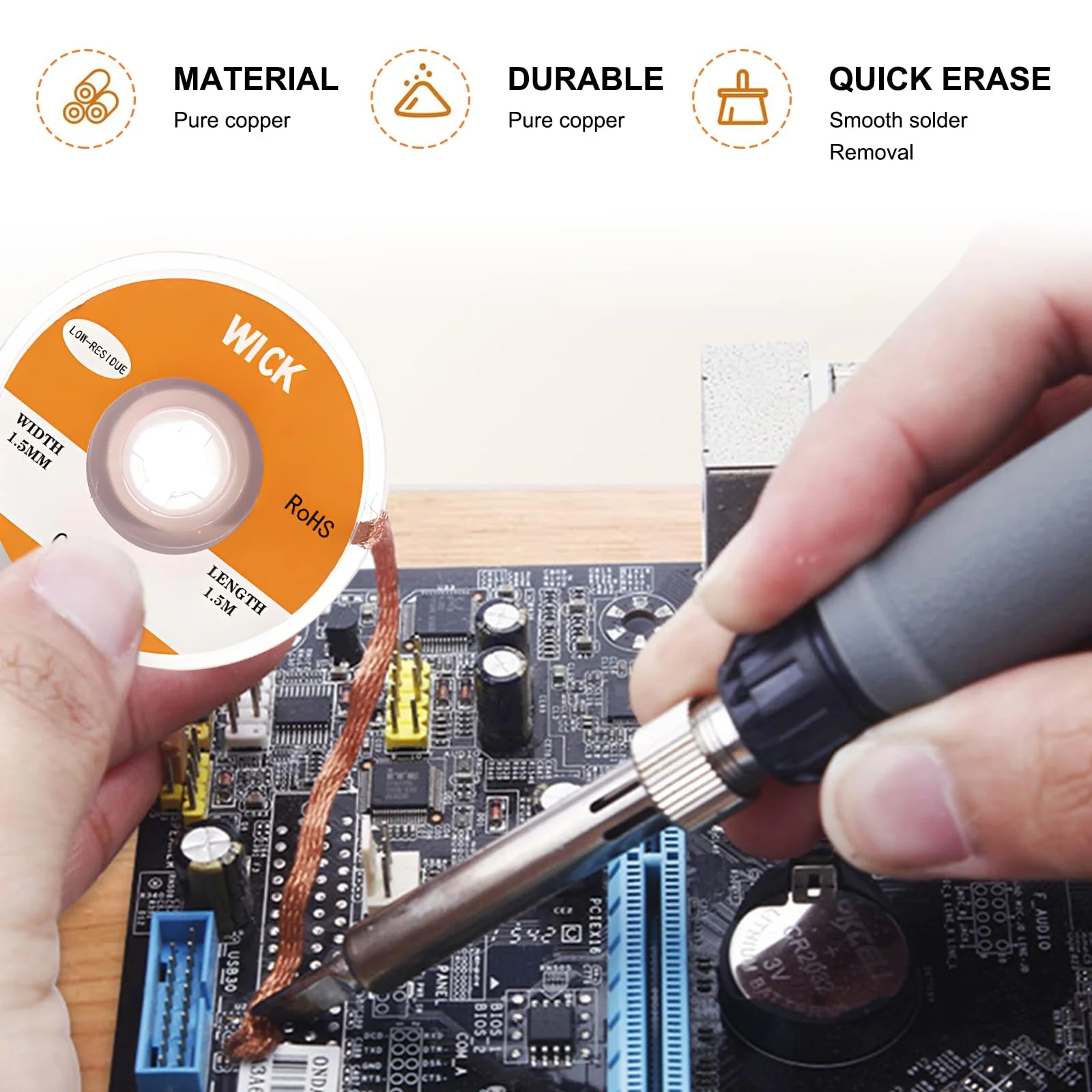 Soldering Tip Cleaner, Soldering Tips, Reactivator, Oxidised Soldering Accessories, Cleaning Tips, Soldering Iron Tip for Activated Oxidation, Minimises Smoke Development (30 g) with Solder (1.5 mm x - Image 6