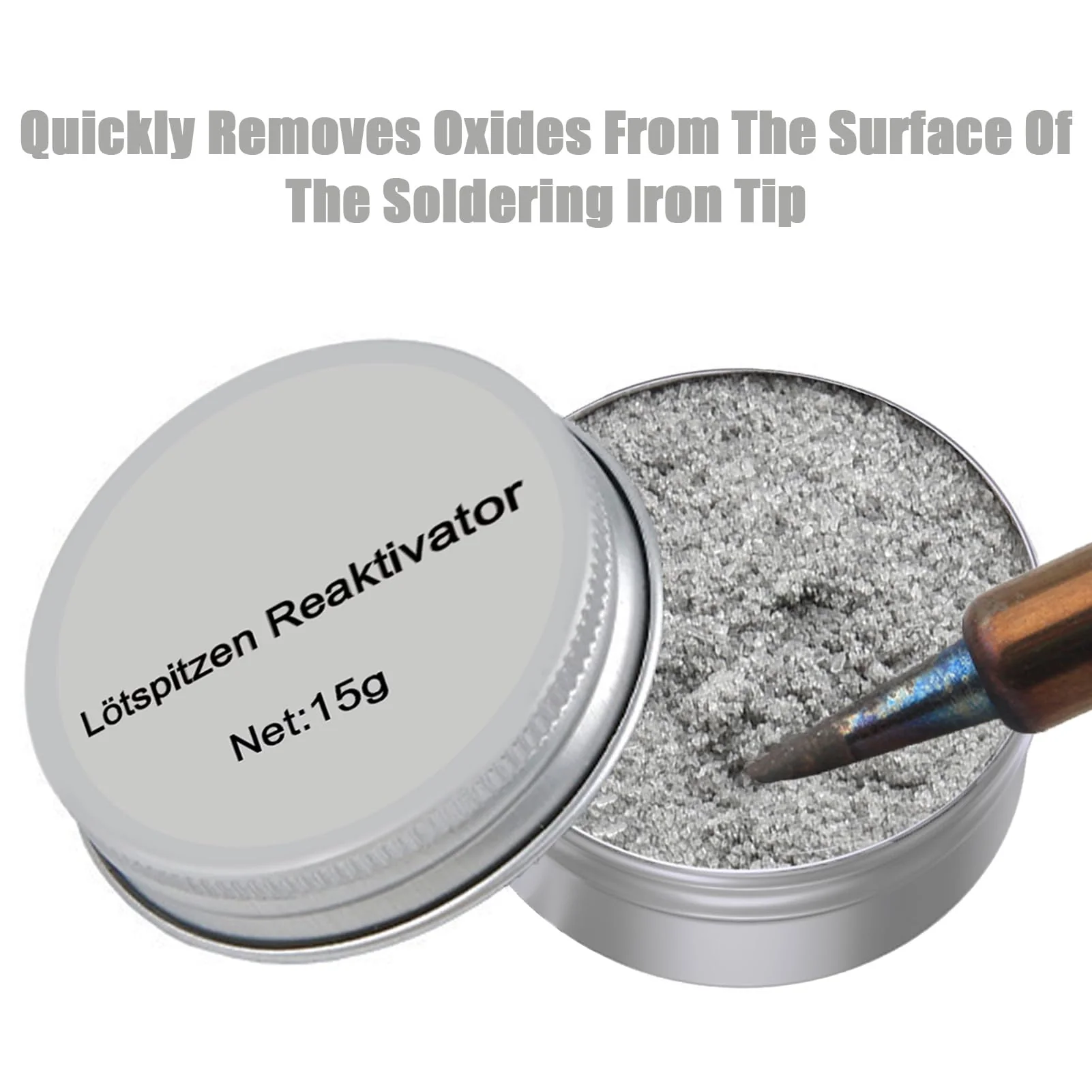 Soldering Tips Reactivator Lead-Free Soldering Tip Cleaner for Reactivating Oxidized Soldering Tips (Net Weight: 15g Tub) - Image 3