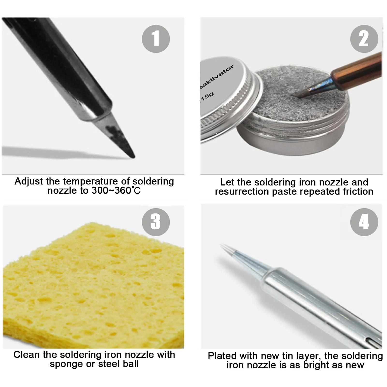 Soldering Tips Reactivator Lead-Free Soldering Tip Cleaner for Reactivating Oxidized Soldering Tips (Net Weight: 15g Tub) - Image 5