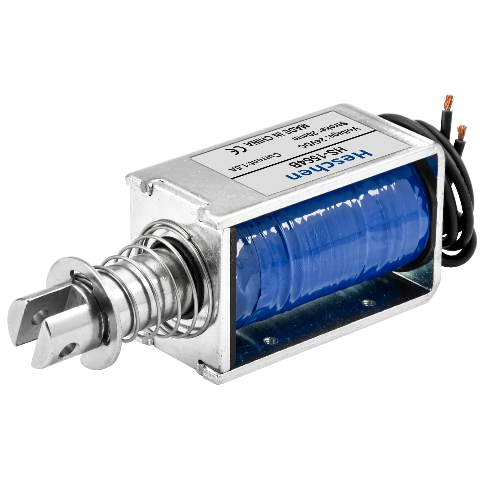 Solenoid Electromagnet, HS-1564B, DC24V 1.5A, 20mm Stroke, Force 60N, Push Pull Type, Open Frame, Linear Motion - Image 6