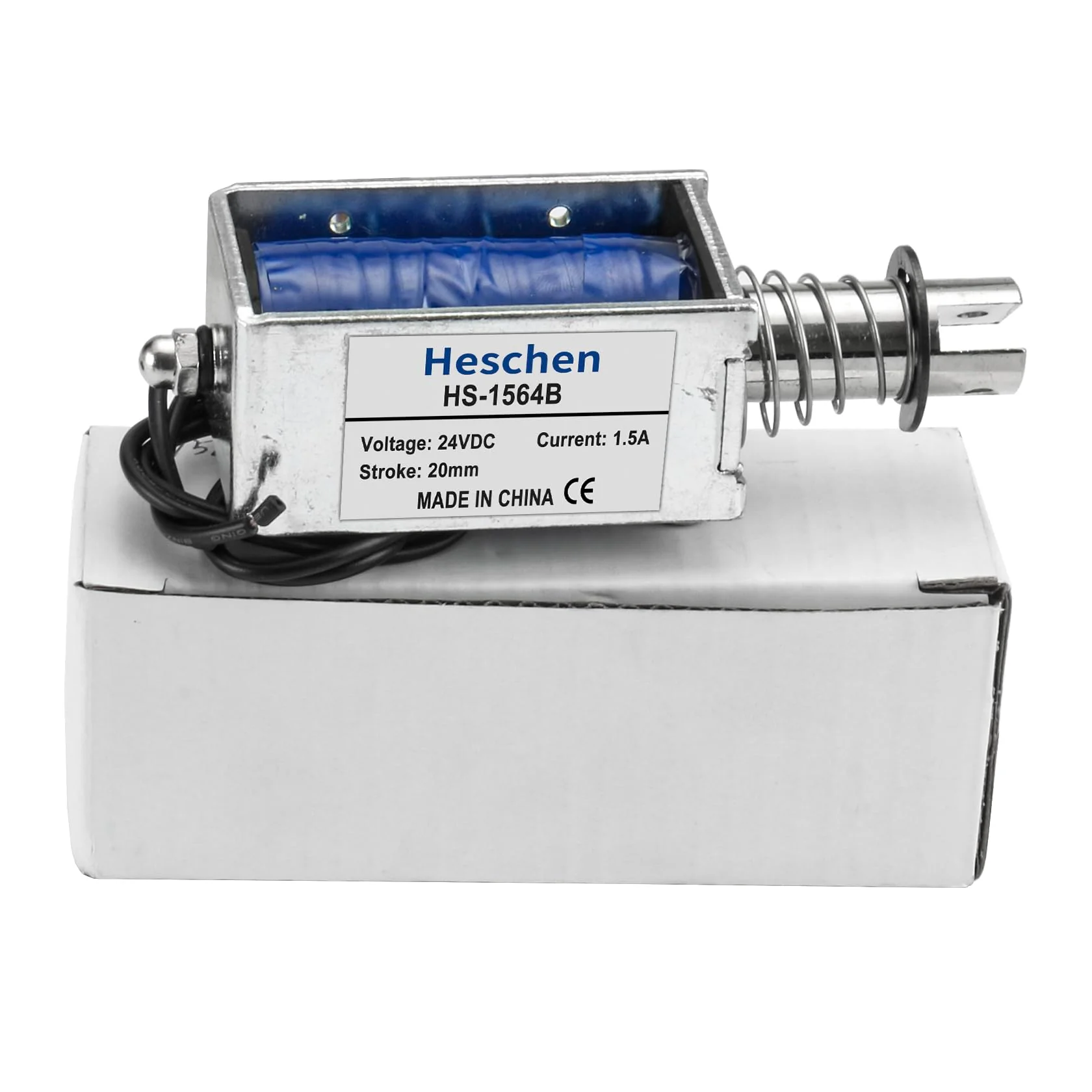 Solenoid Electromagnet, HS-1564B, DC24V 1.5A, 20mm Stroke, Force 60N, Push Pull Type, Open Frame, Linear Motion - Image 7