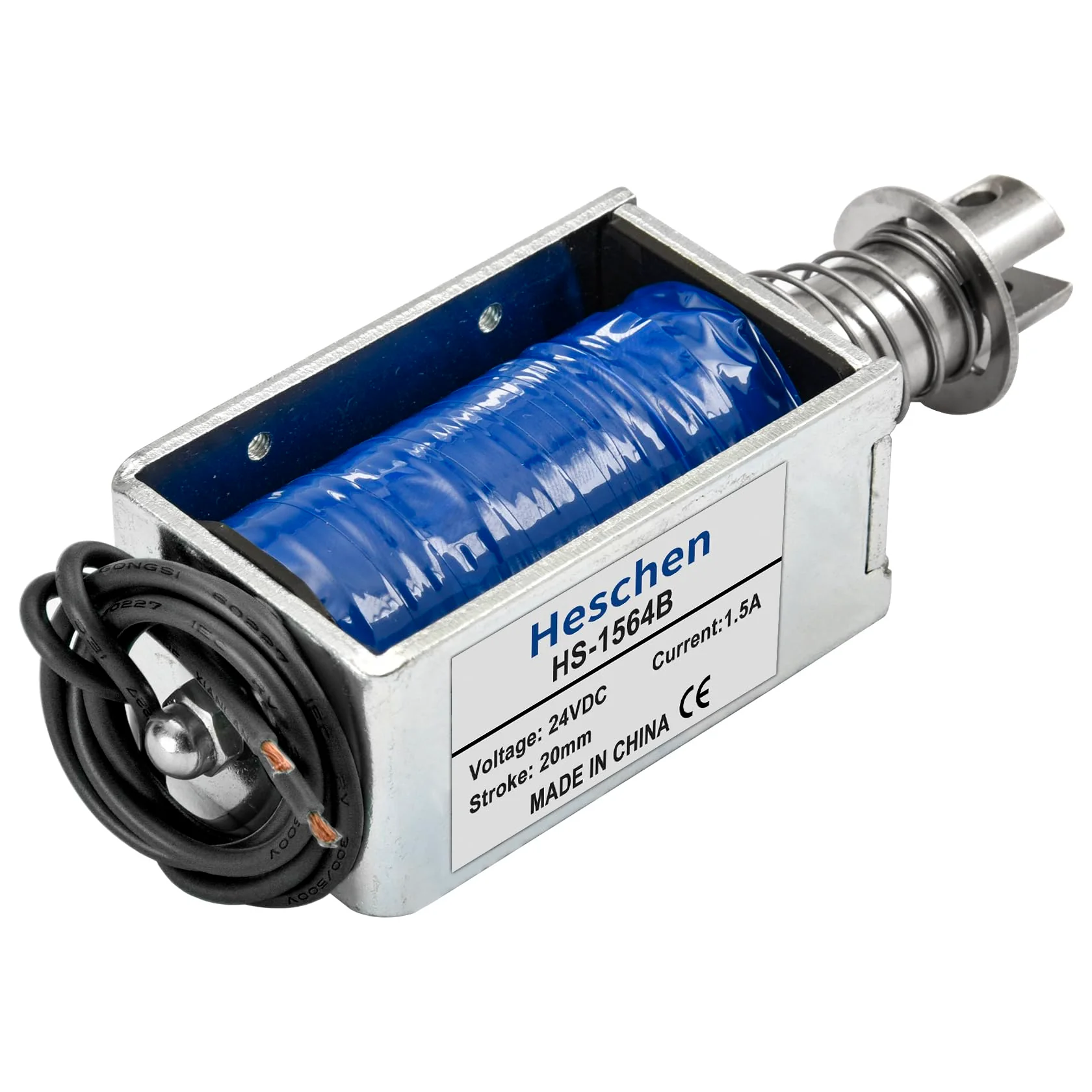 Solenoid Electromagnet, HS-1564B, DC24V 1.5A, 20mm Stroke, Force 60N, Push Pull Type, Open Frame, Linear Motion - Image 9