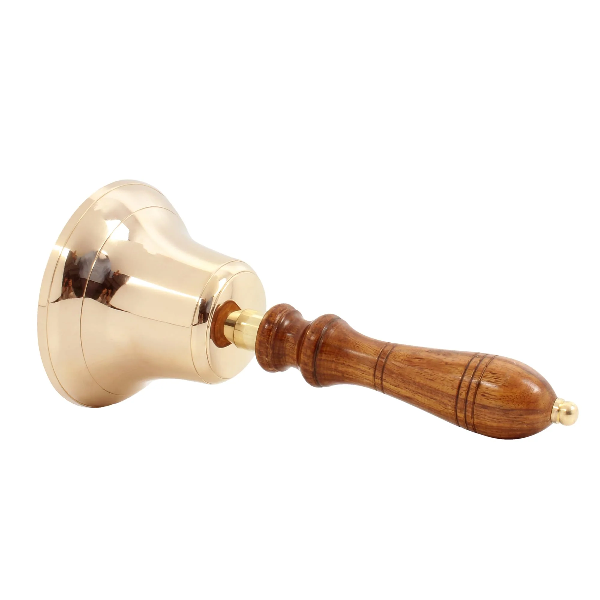 Solid Brass Large Hand Bell - Call Bell Perfect for Wedding Bell,Games Bell, Schools Bell, Reception Desks and Religious Ceremonies and Events. 5 Inch Diameter - Image 3