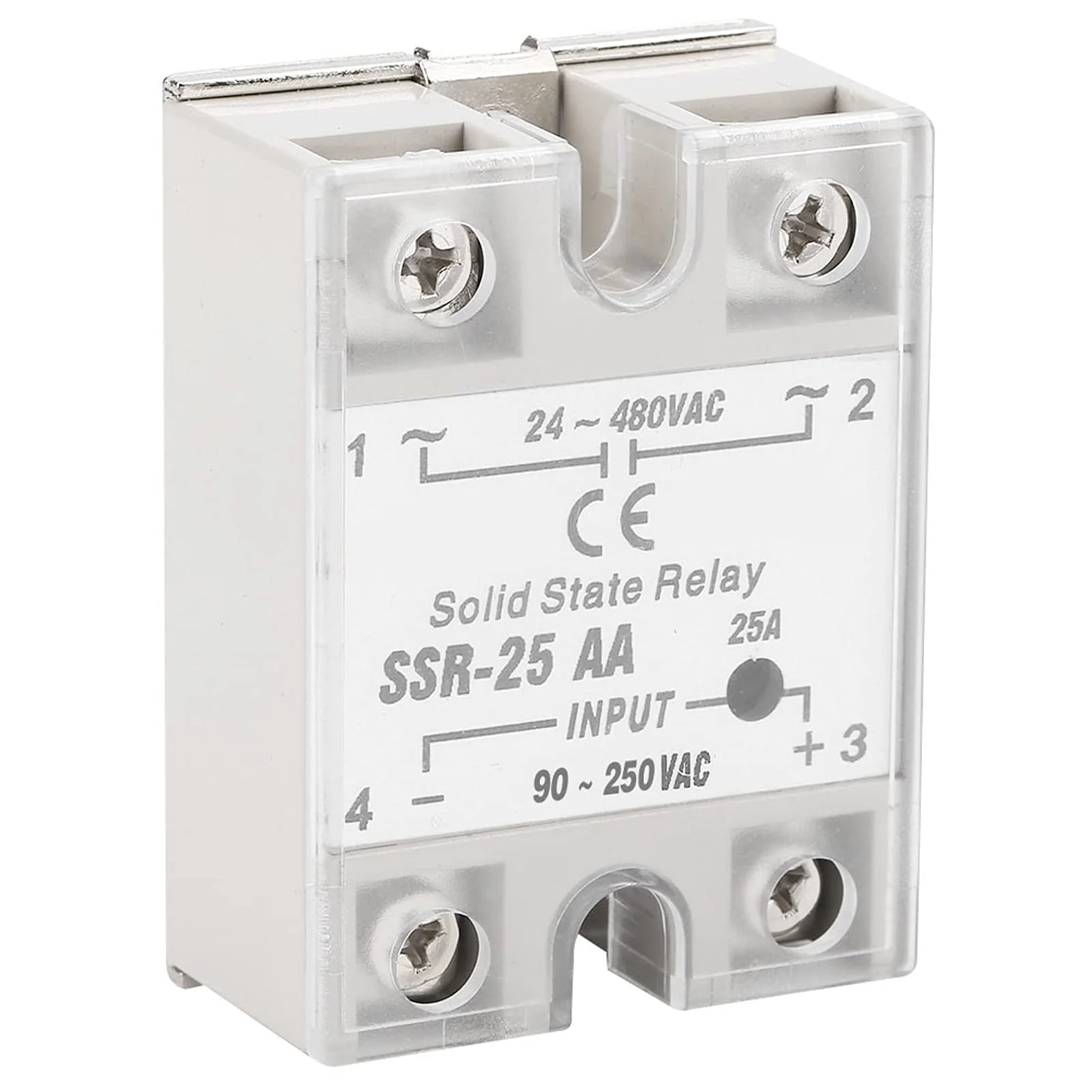 Solid State Relay, SSR-25, Distribution and Control Devices Relay AA 25A Solid State Relay Module (SSR AC Input 90-250V AC Output 24-480V AC)