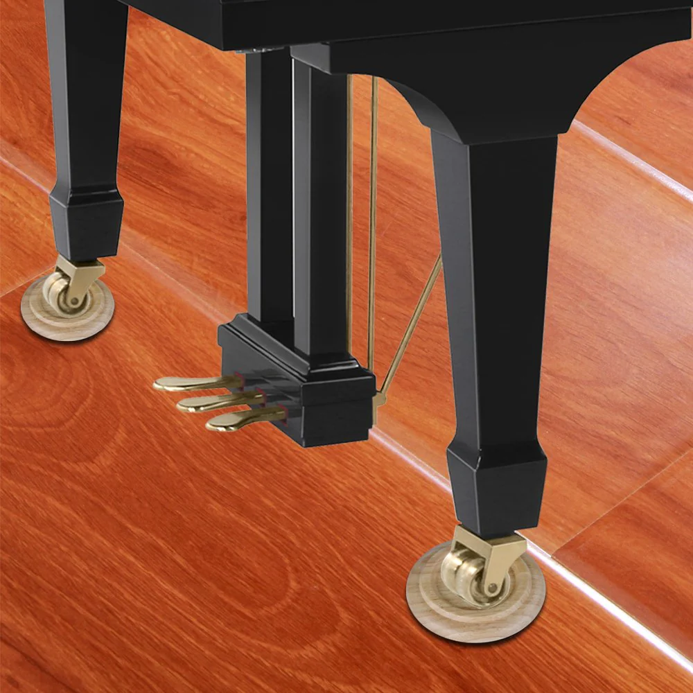 Solid Wood Grand Piano Caster Cups,Set of 3 Piano Casters Floor Protectors Piano Leg Coasters Furniture Leg Pads Protection w/EVA Anti-Slip & Anti-Noise Foam Mat, for Hardwood Floor Protectors Natural - Image 7