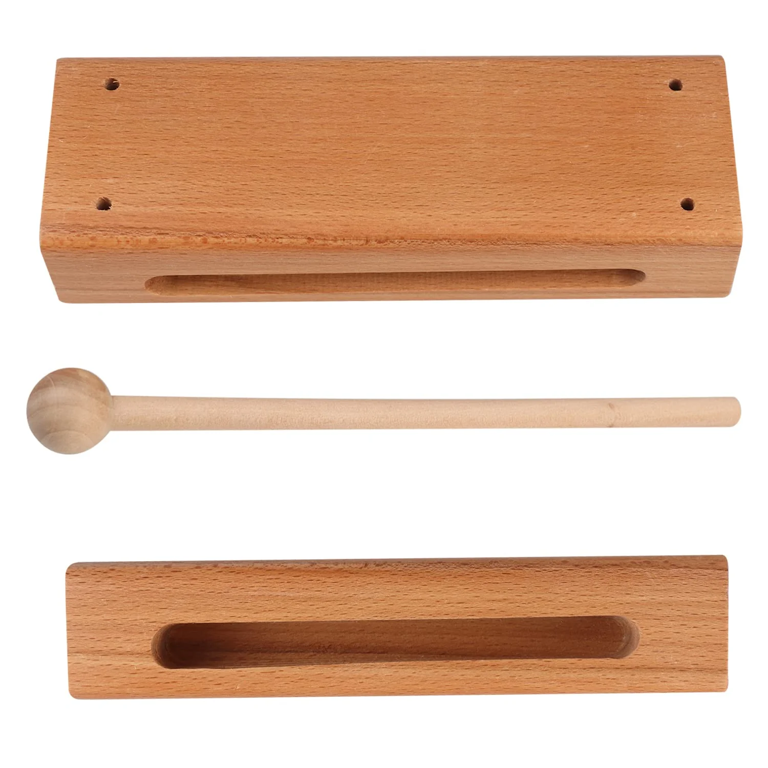 Solid Wood Rhythm Block, Set of 3, Solid Wood Rhythm Block Musical Percussion Instrument Perfect for Rhythm Classes with 3 Pack of Mallet Solid Hardwood - Image 4