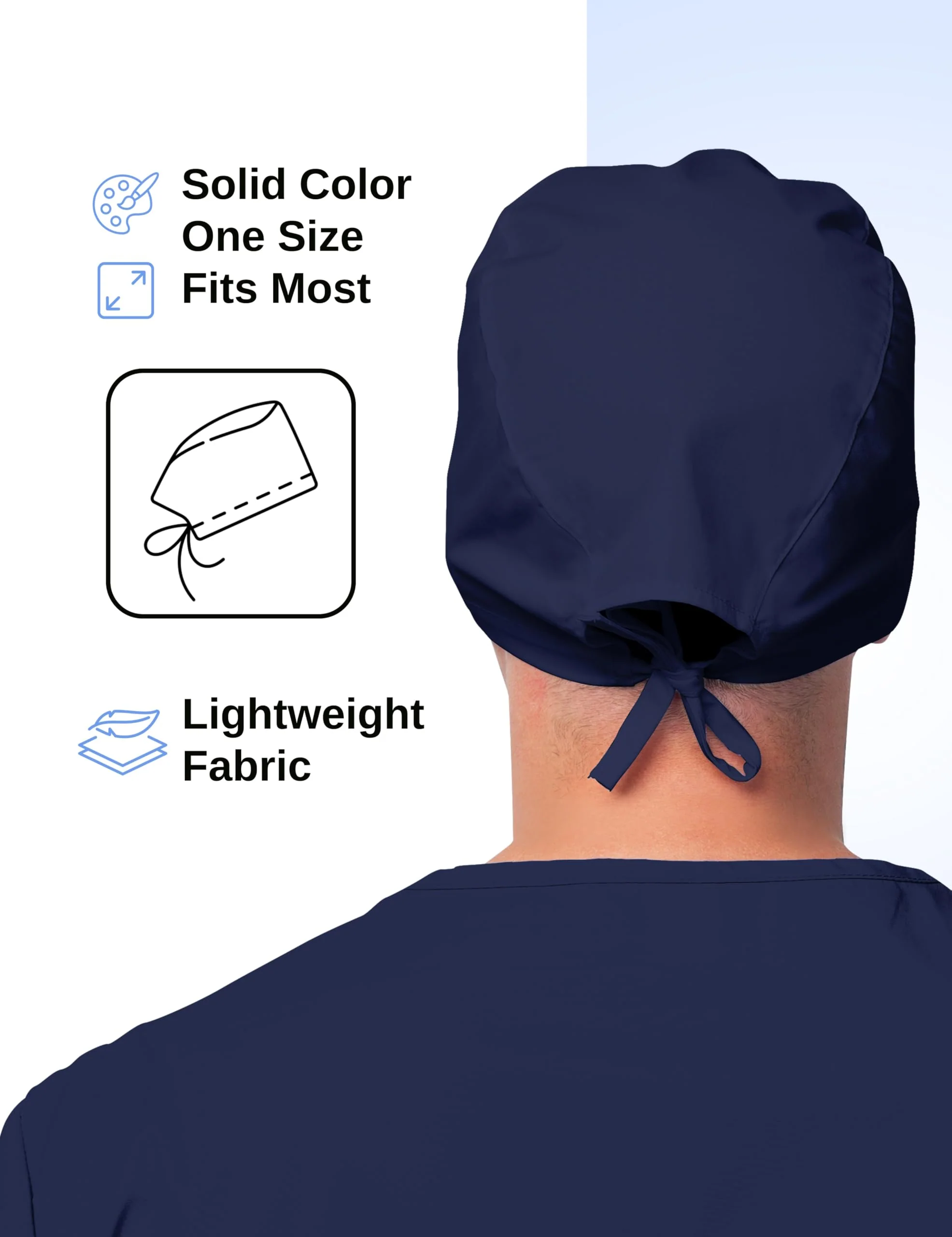 Solid Working Cap Scrub Cap for Women and Men Unisex Surgical Cap Comfortable and Stylish Scrub Hat One Size Navy - Image 4