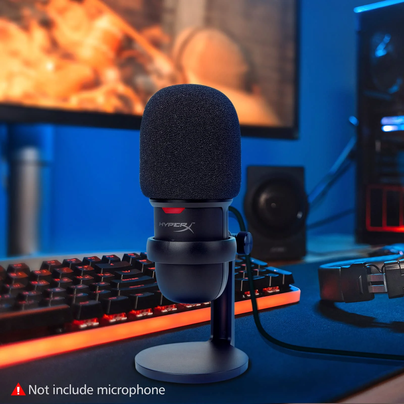 SoloCast Microphone Pop Filter Windscreen - Noise Reduction Gaming Mic Foam Covers, Mic Foam Cover Pop Filter Compatible with HyperX SoloCast White by SUNMON HyperX SoloCast Mic Cover - Image 6