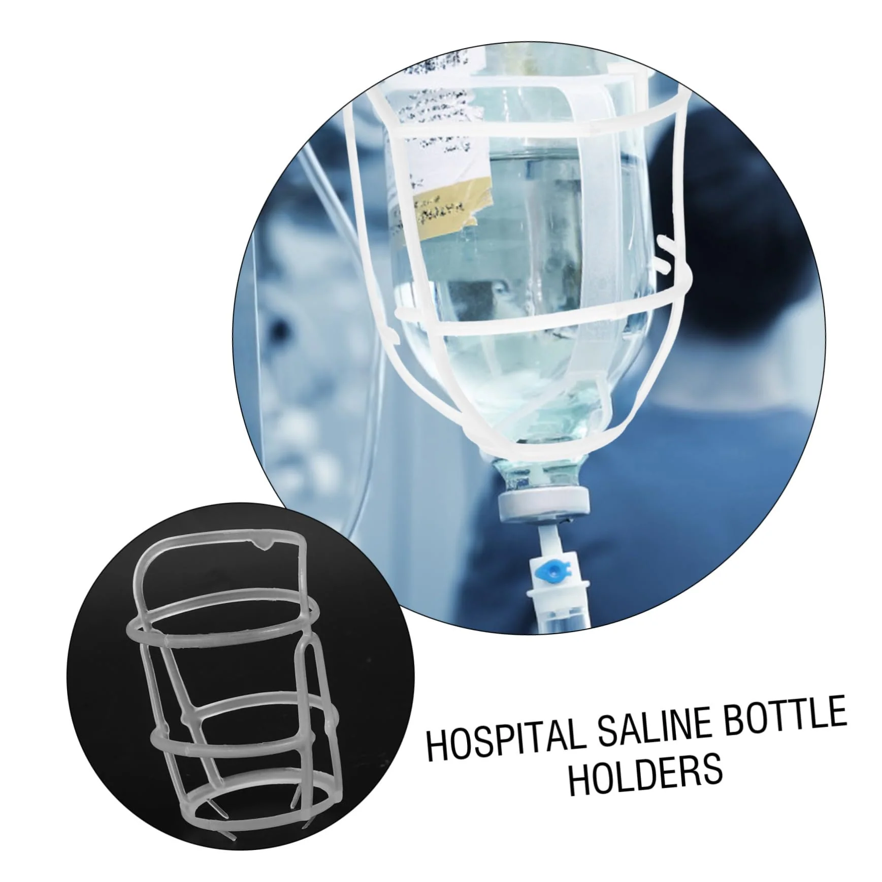 SOLUSTRE 1 Set of Infusion Net Bags, Salt Solution Bottle Net, Infusion Stand Accessories, Infusion Accessories for Clinics, Hospital Accessories, Portable Drip Rod Net, Plastic, White, Pack of 20 - Image 3