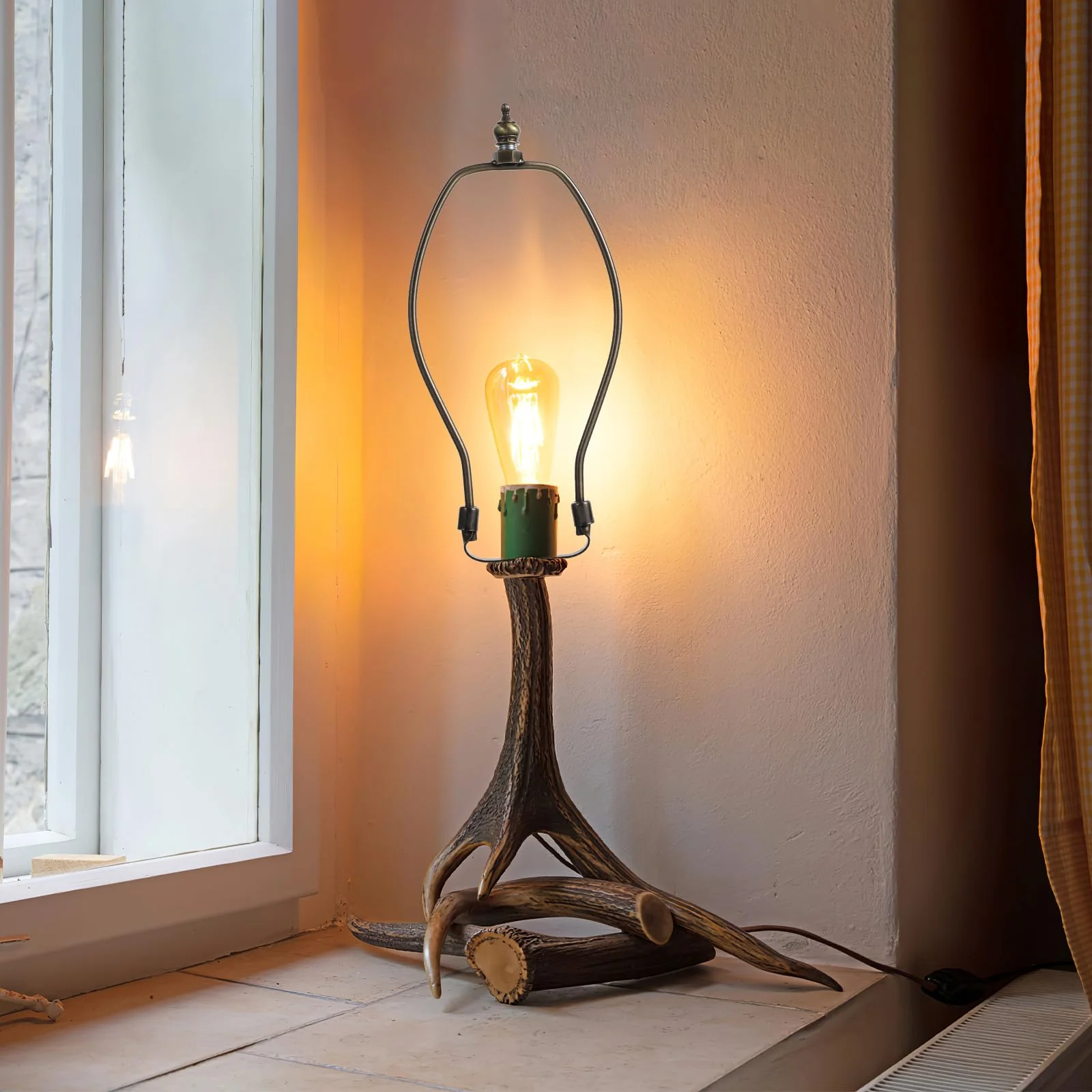 SOLUSTRE Lamp Holder Harp Lamp Shade Harp Holder Bronze Horn Frame Shade Holder Adjustable Kit Suitable for Table Floor Light Umbrella Holder 20X 11,5X0,2 CM - Image 2
