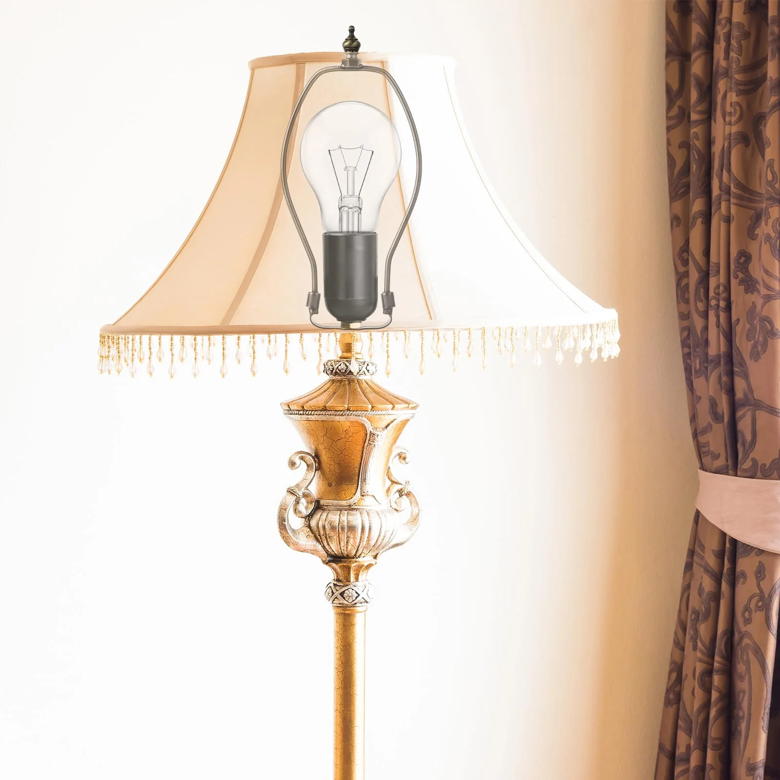 SOLUSTRE Lamp Holder Harp Lamp Shade Harp Holder Bronze Horn Frame Shade Holder Adjustable Kit Suitable for Table Floor Light Umbrella Holder 20X 11,5X0,2 CM - Image 3