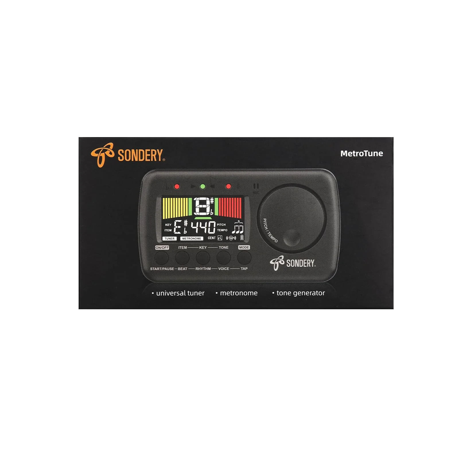 Sondery Digital Metronome Tuner 3 in 1, English Vocal Counting Metronome with Tap Tempo Chromatic Tuner Tone Generator Rechargeable Suitable for All Instruments - Image 10