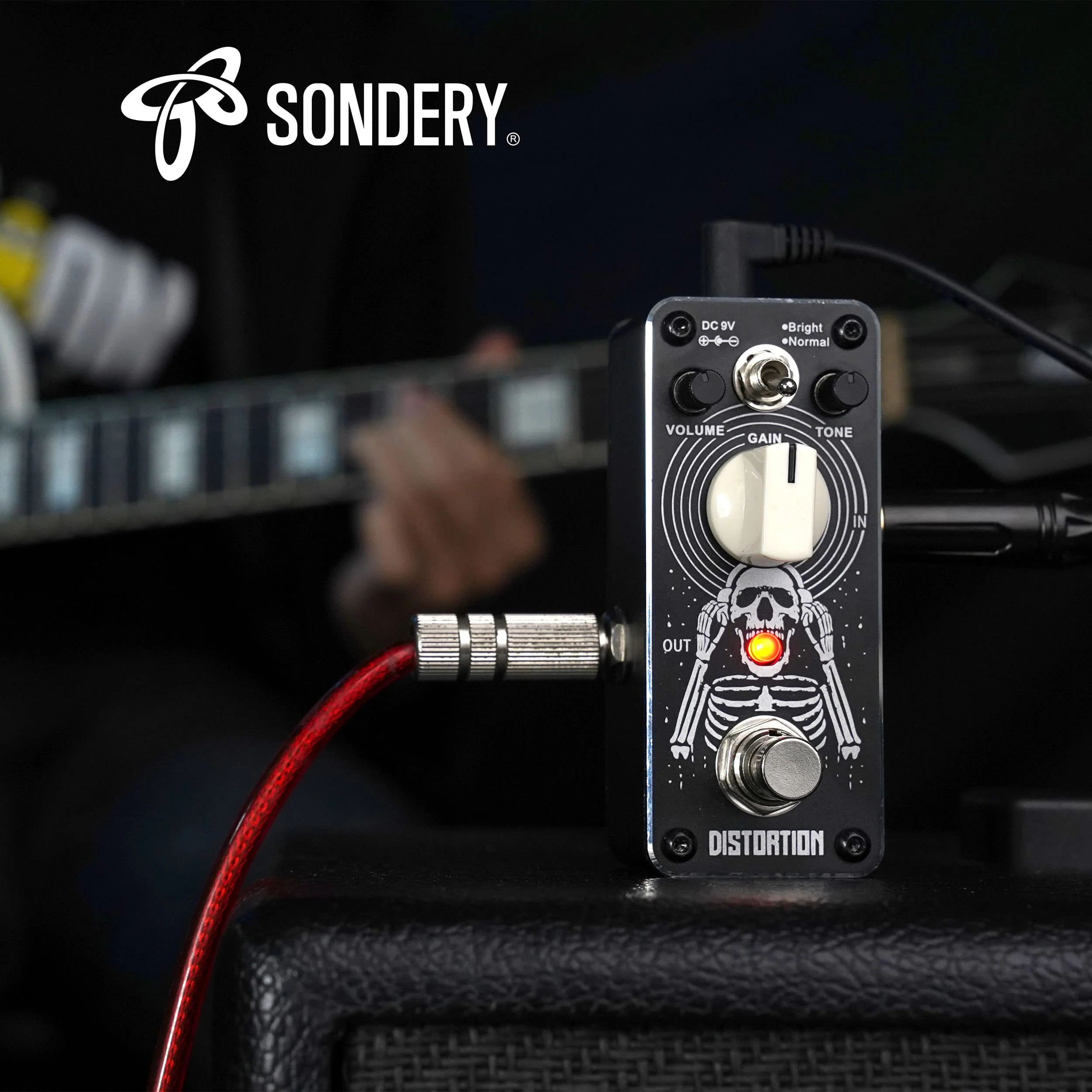 Sondery Distortion Pedal with 2 Effects of Bright and Normal, 70-80’s Classical British Stack Sound, Mini Effect Pedal for Electric Guitars True Bypass, Art Design Series - Image 5