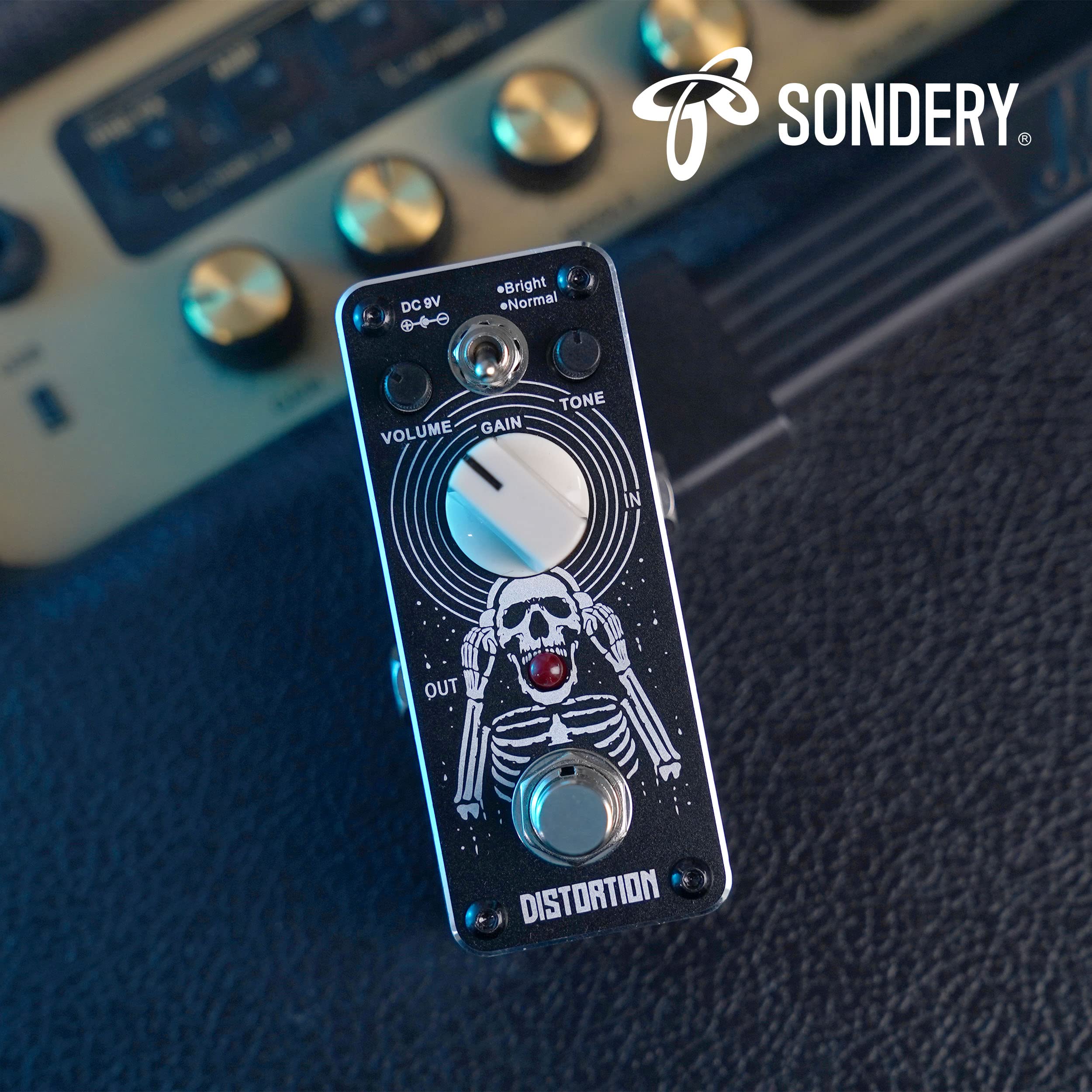 Sondery Distortion Pedal with 2 Effects of Bright and Normal, 70-80’s Classical British Stack Sound, Mini Effect Pedal for Electric Guitars True Bypass, Art Design Series - Image 6