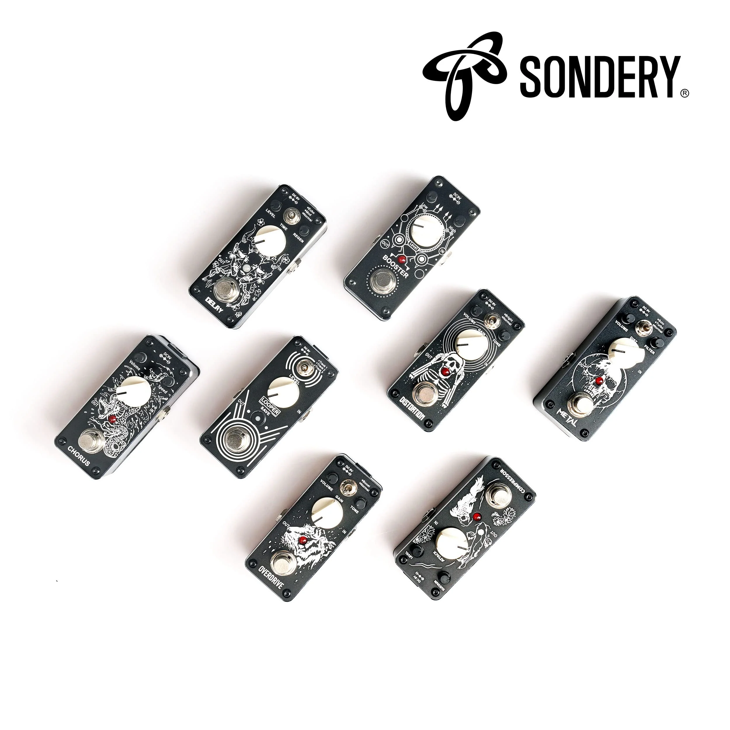 Sondery Distortion Pedal with 2 Effects of Bright and Normal, 70-80’s Classical British Stack Sound, Mini Effect Pedal for Electric Guitars True Bypass, Art Design Series - Image 7